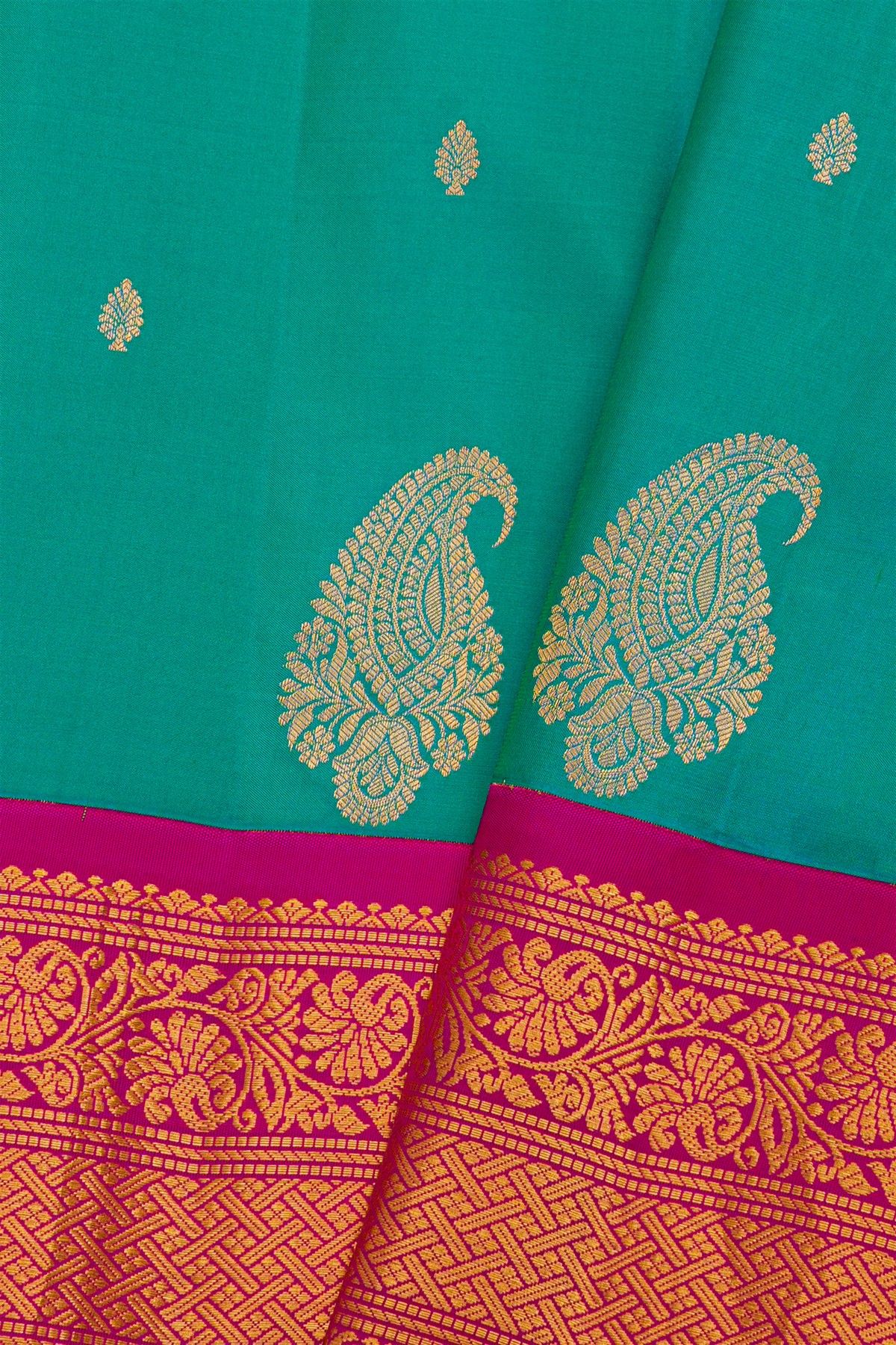 Gadwal Silk Sea Blue Saree