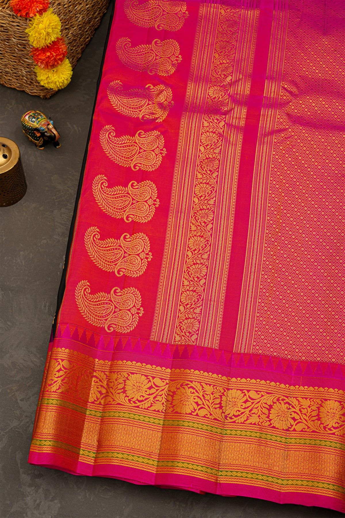 Gadwal Silk Black Saree