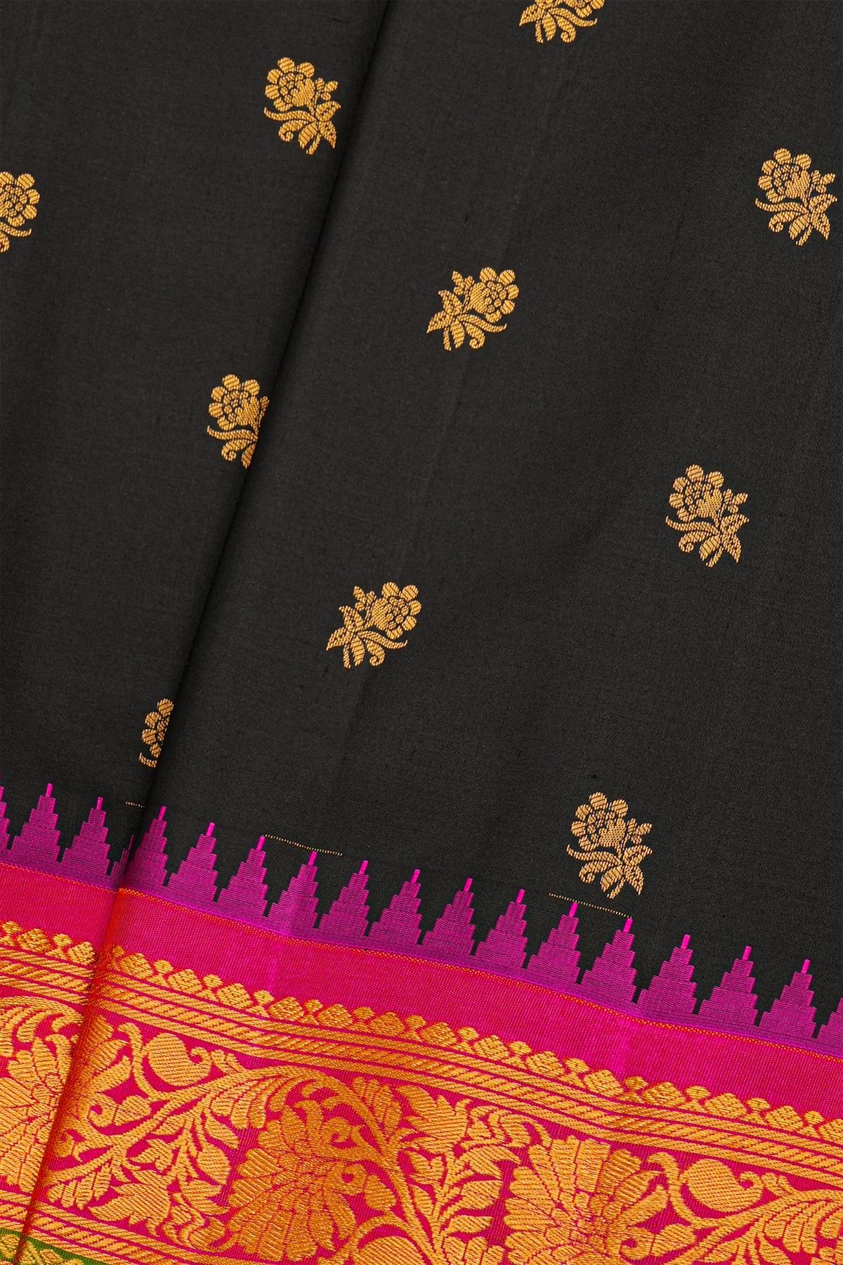 Gadwal Silk Black Saree