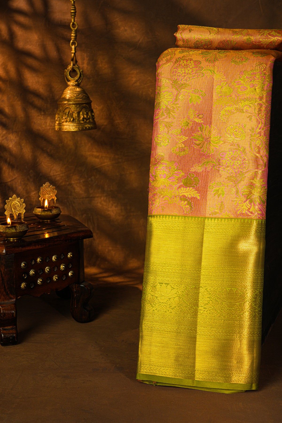 Kancheepuram Tissue Peach Saree