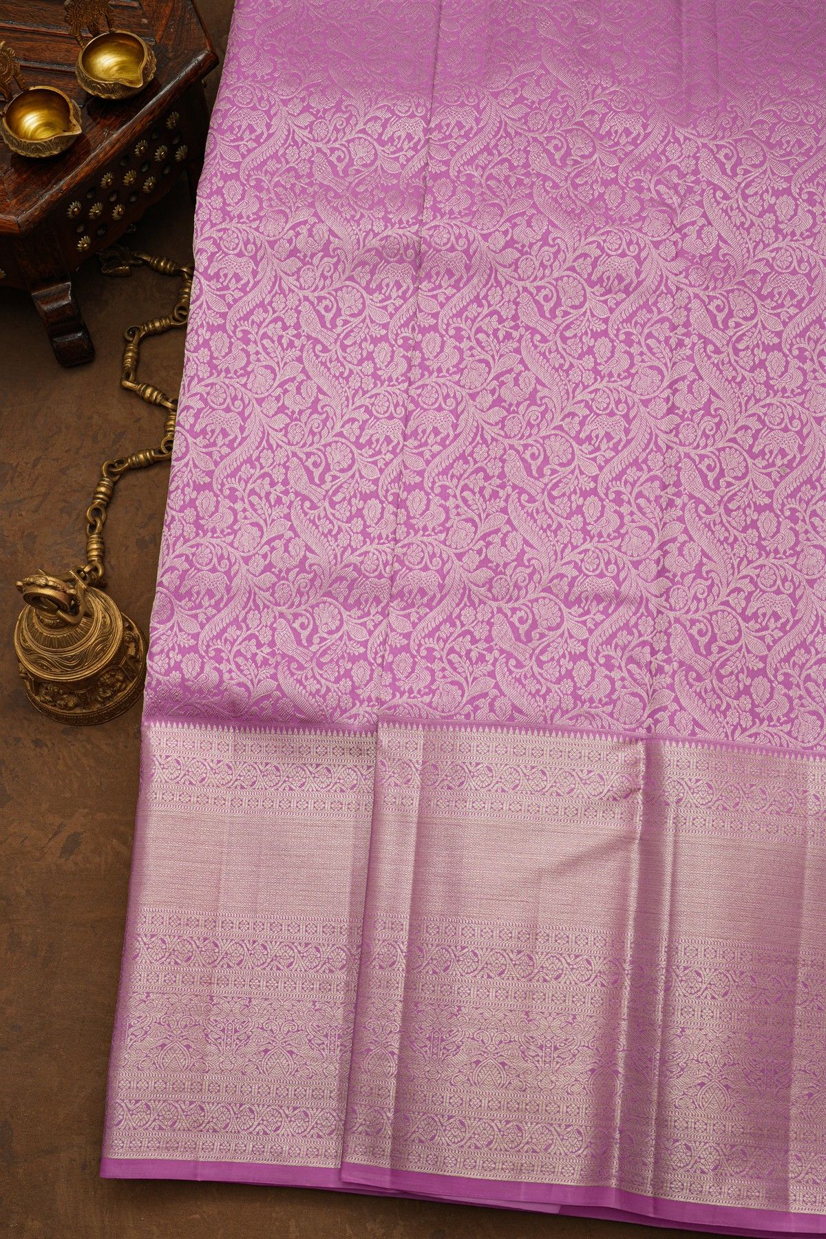Kancheepuram Silk Lavender Saree
