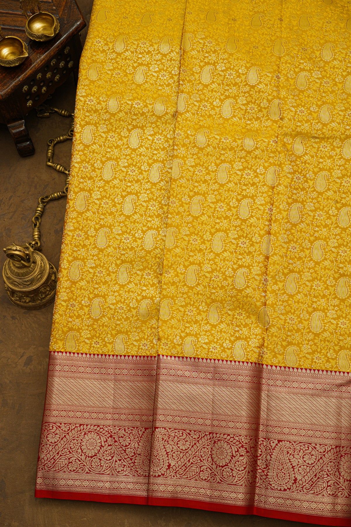 Kancheepuram Silk Mustard Saree