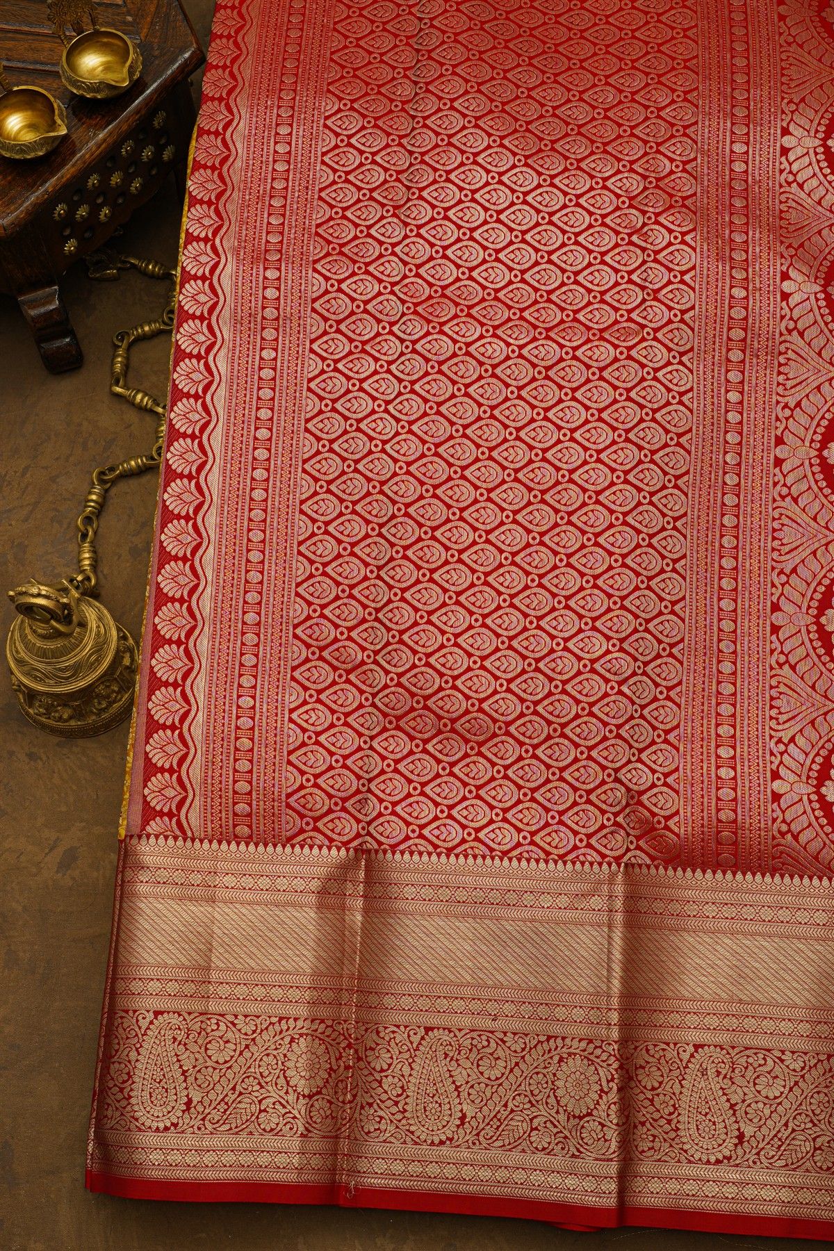 Kancheepuram Silk Mustard Saree