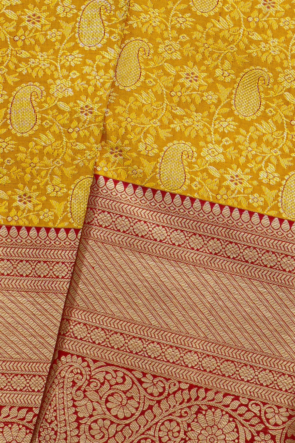 Kancheepuram Silk Mustard Saree