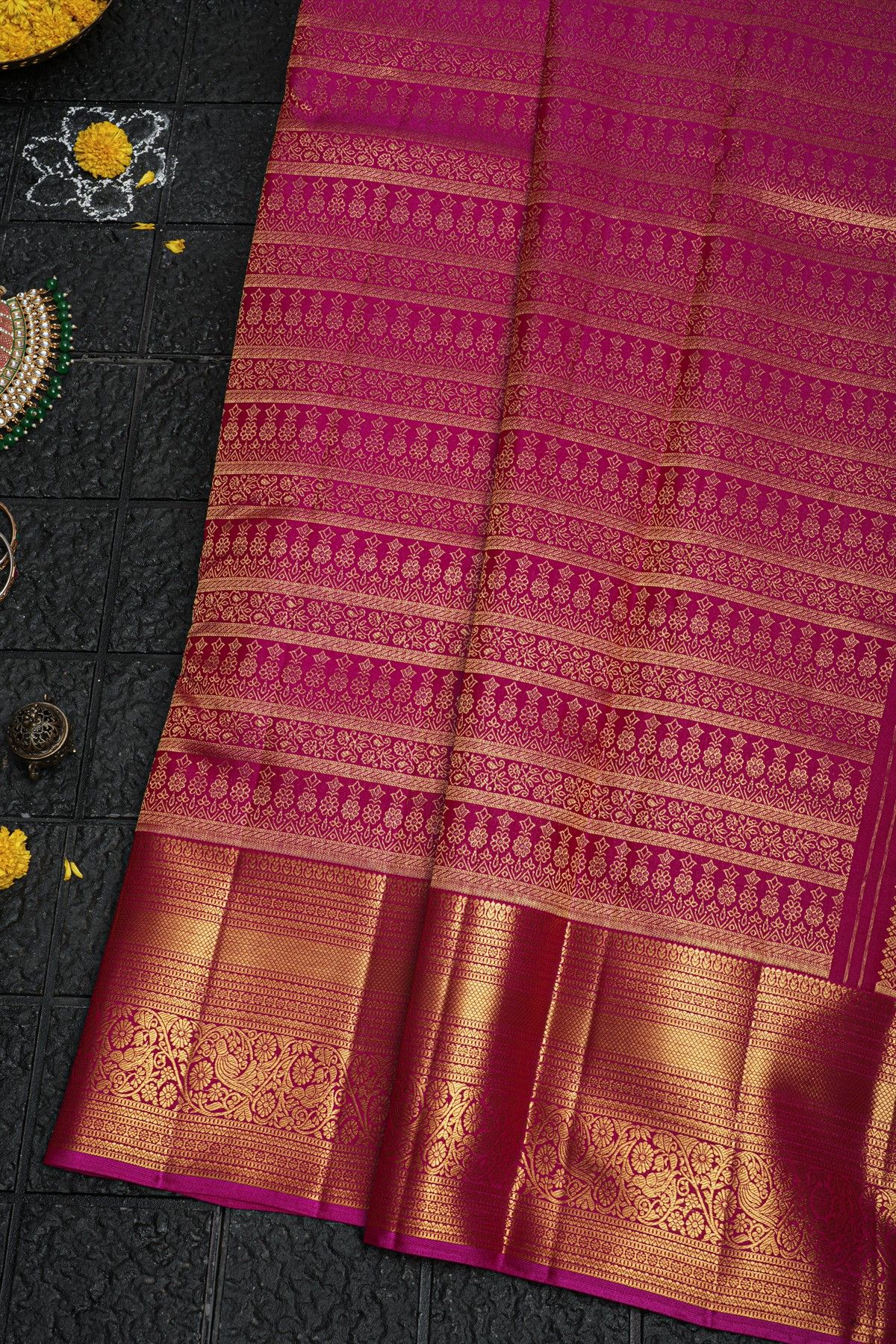 Kancheepuram Silk Magenta Saree