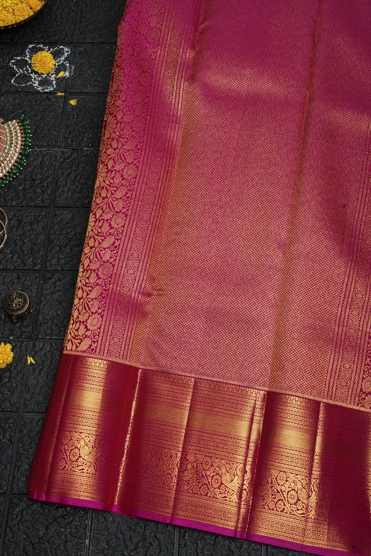 Kancheepuram Silk Magenta Saree