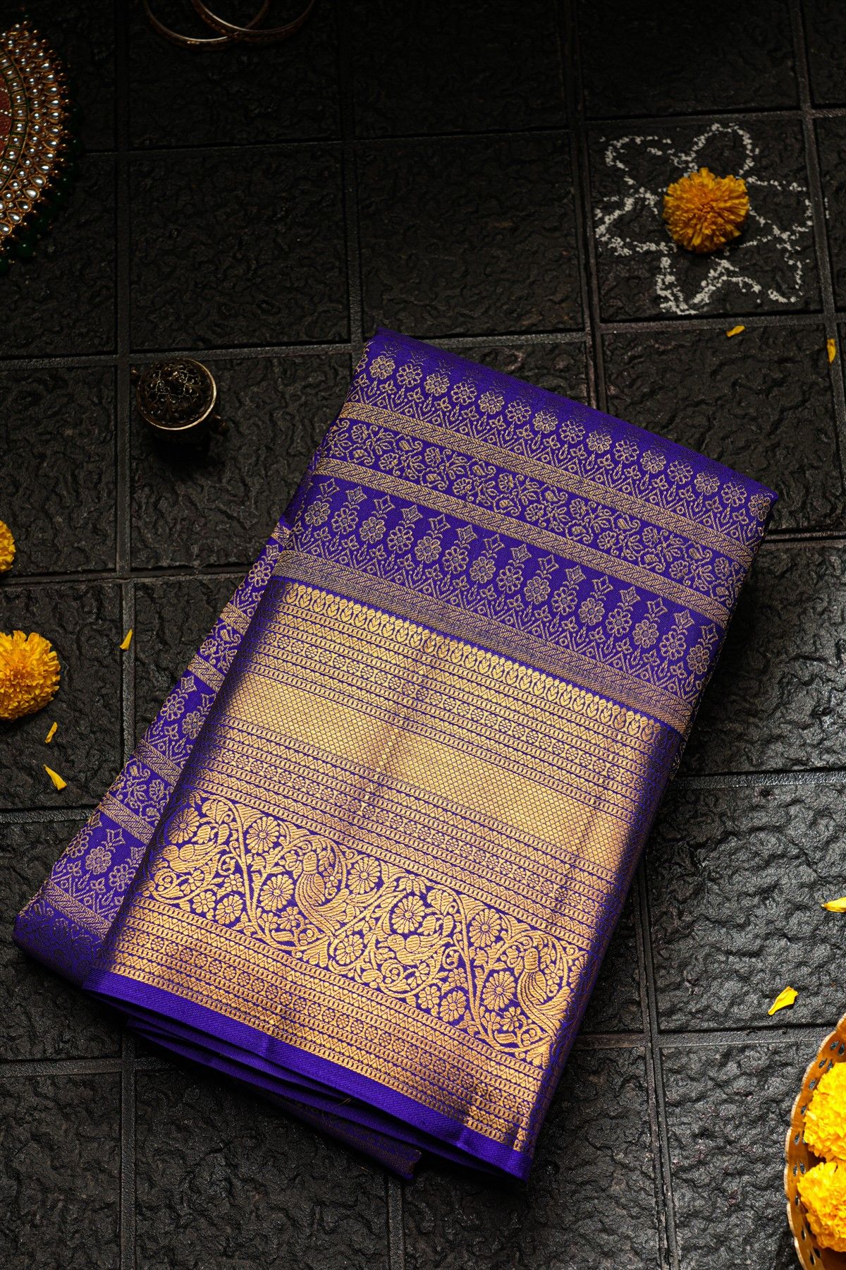 Kancheepuram Silk Royal Blue Saree