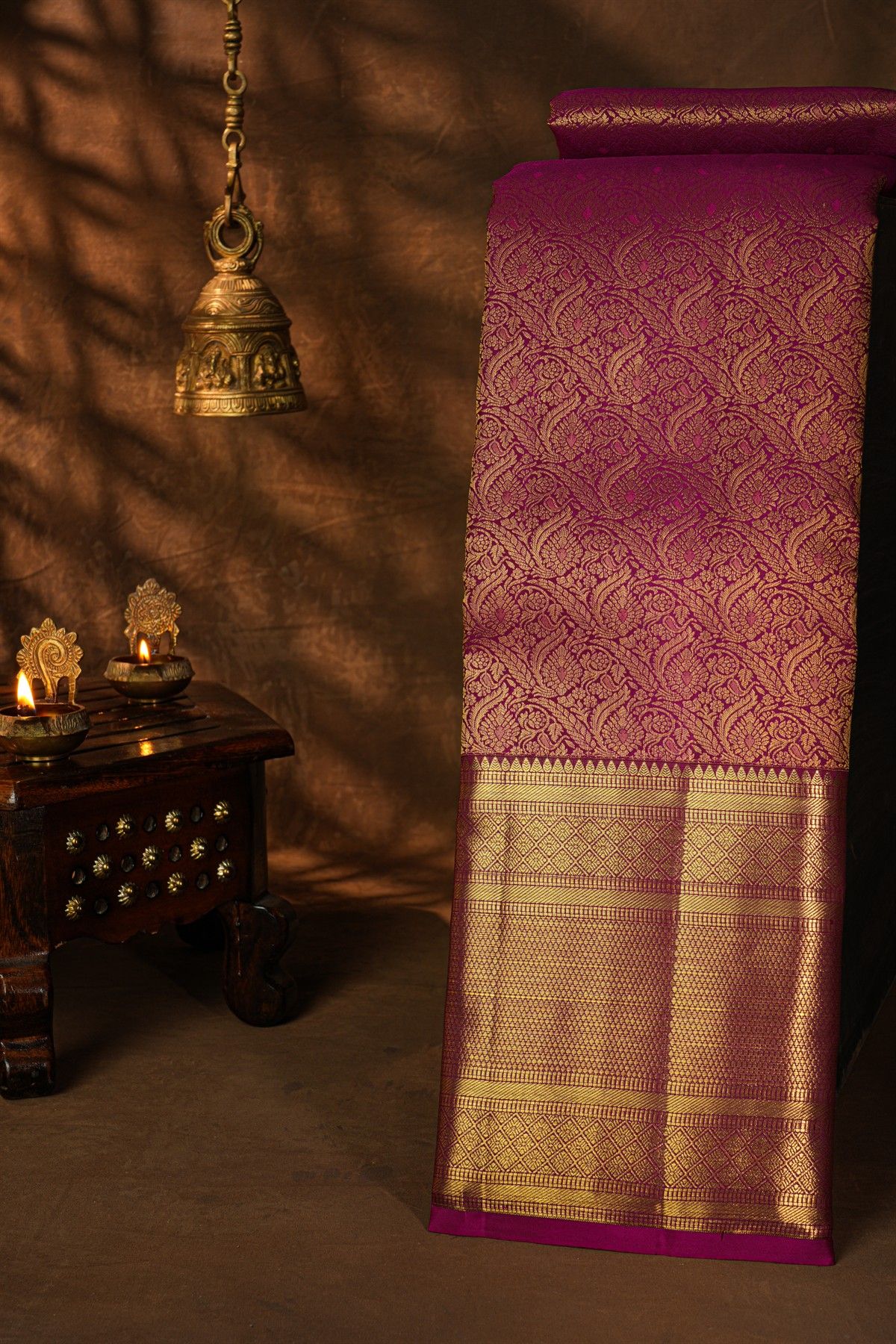 Kancheepuram Silk Magenta Saree