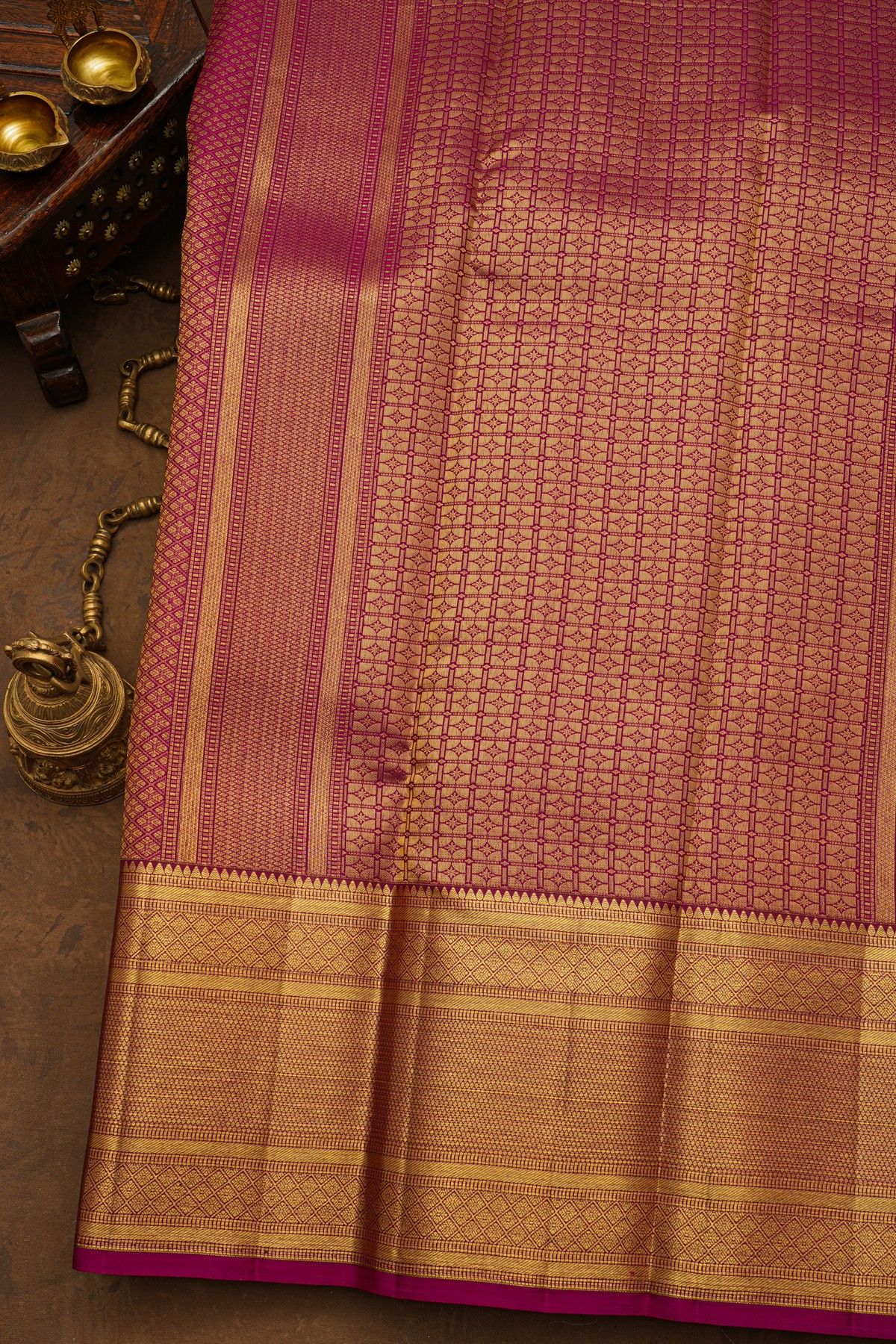 Kancheepuram Silk Magenta Saree