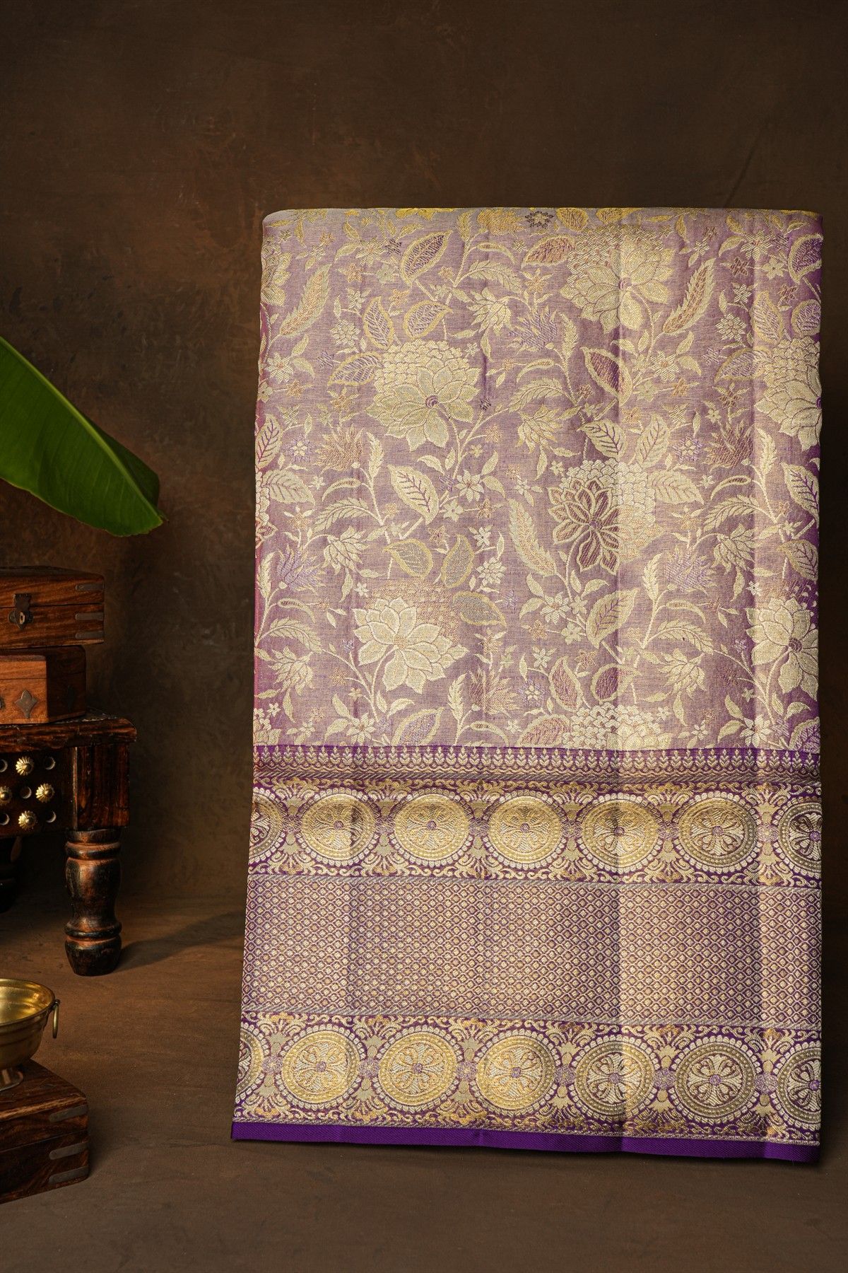 Kancheepuram Silk Lavender Saree