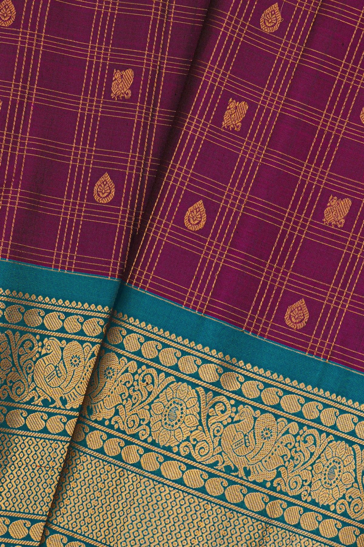 Gadwal Silk Violet Saree