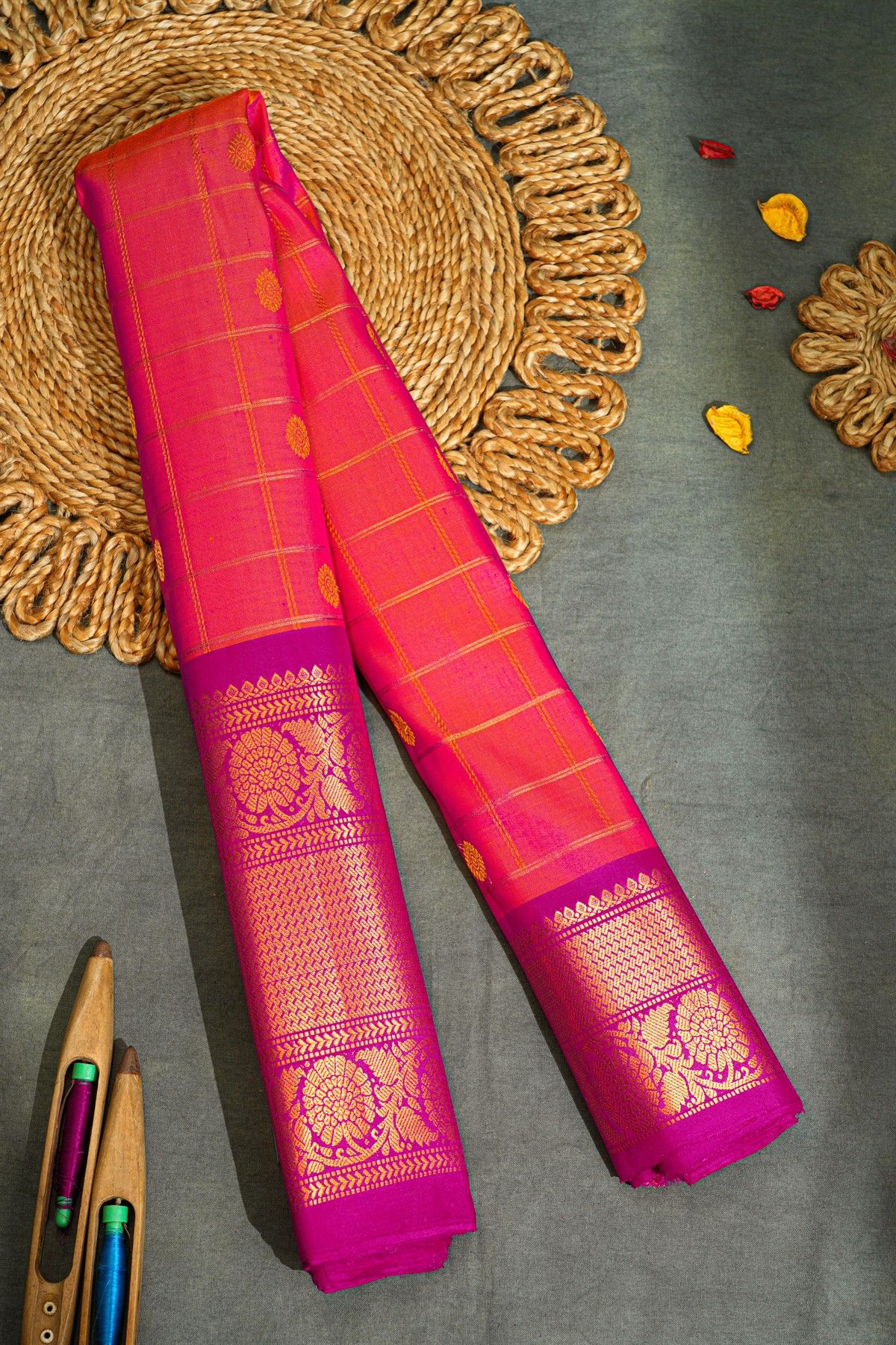 Gadwal Silk Pink Saree