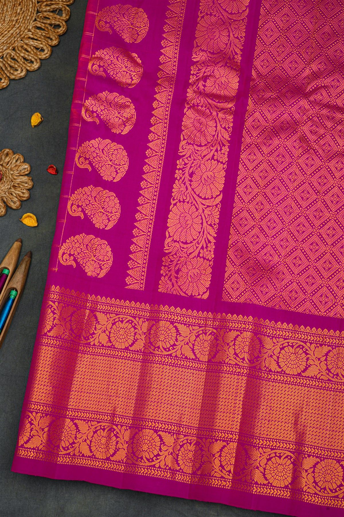 Gadwal Silk Pink Saree