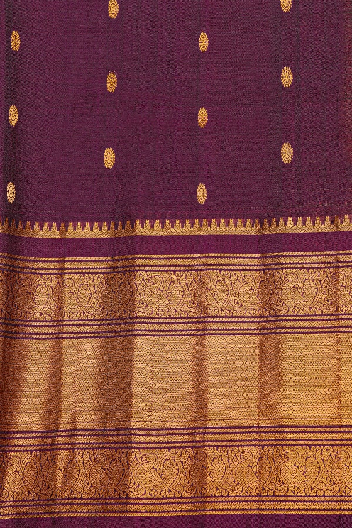Gadwal Silk Bottle Green Saree