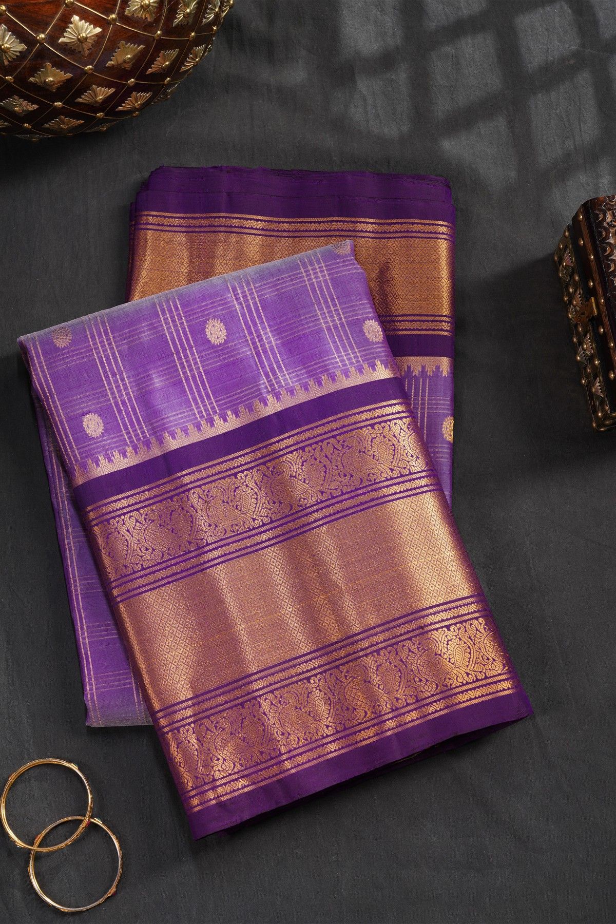 Gadwal Silk Lavender Saree