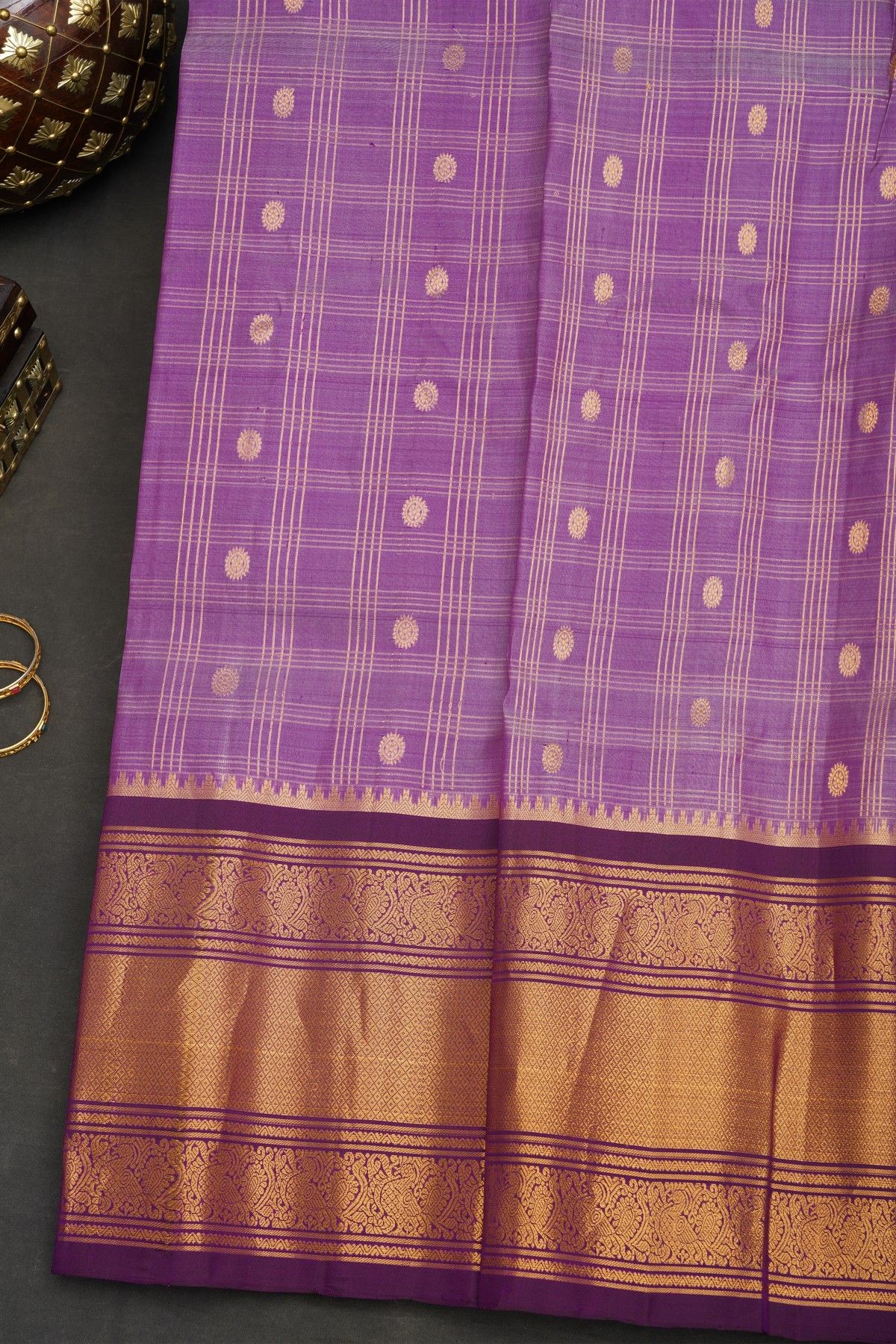 Gadwal Silk Lavender Saree