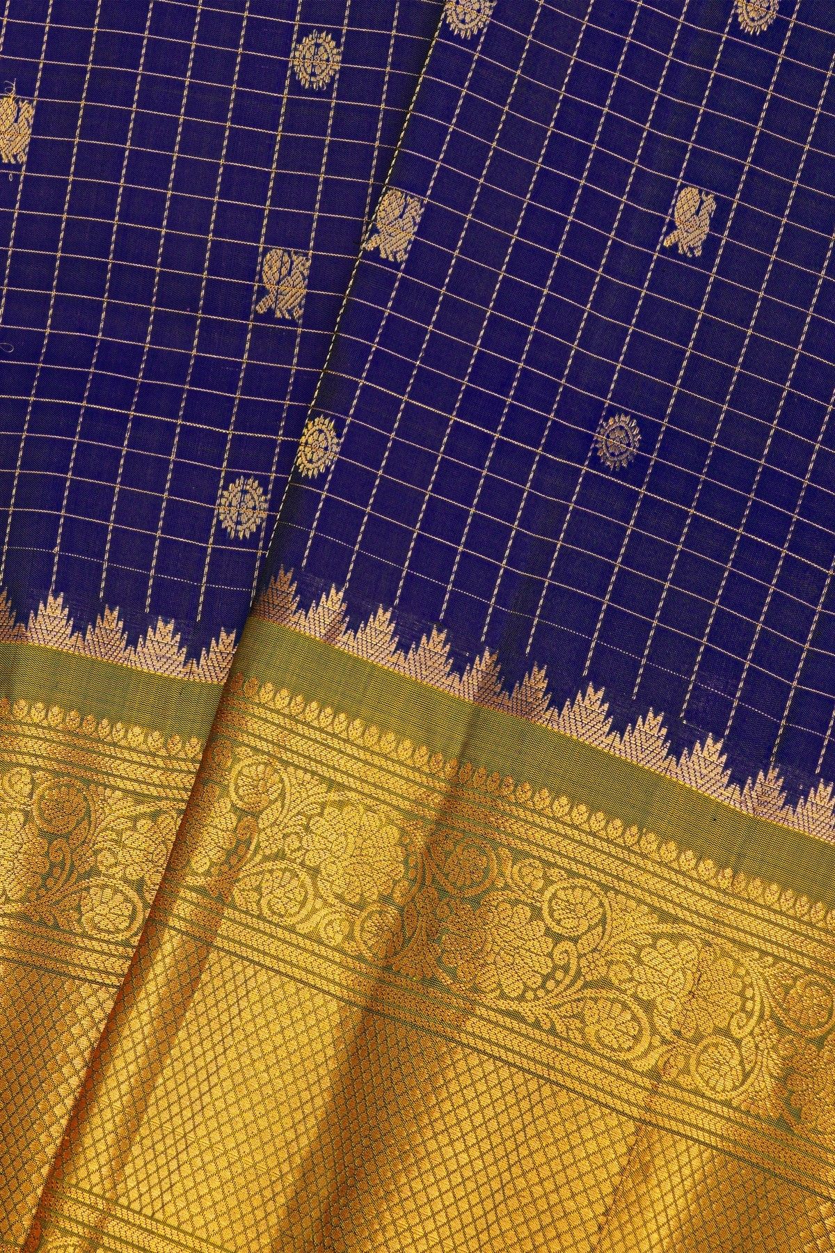 Gadwal Silk Navy Blue Saree