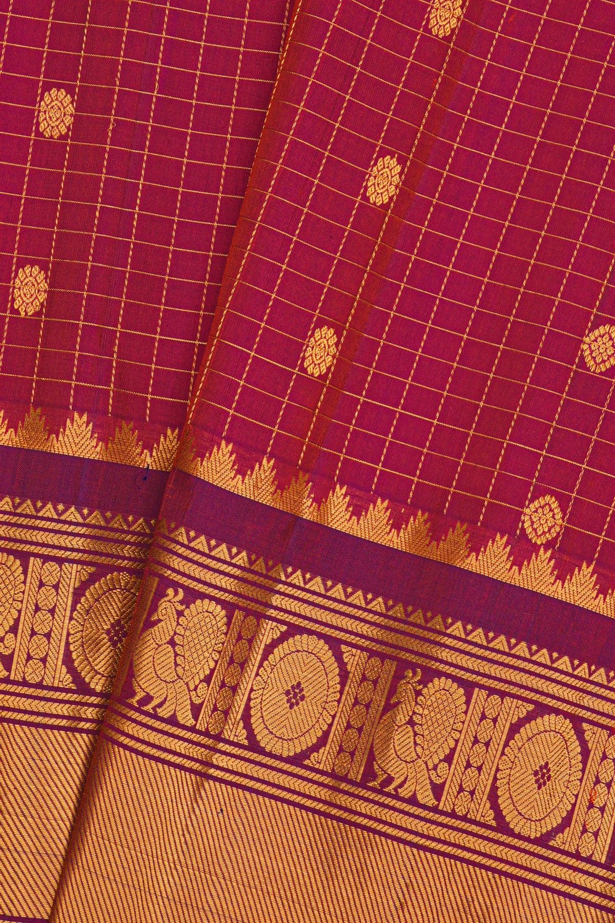 Gadwal Silk Magenta Saree