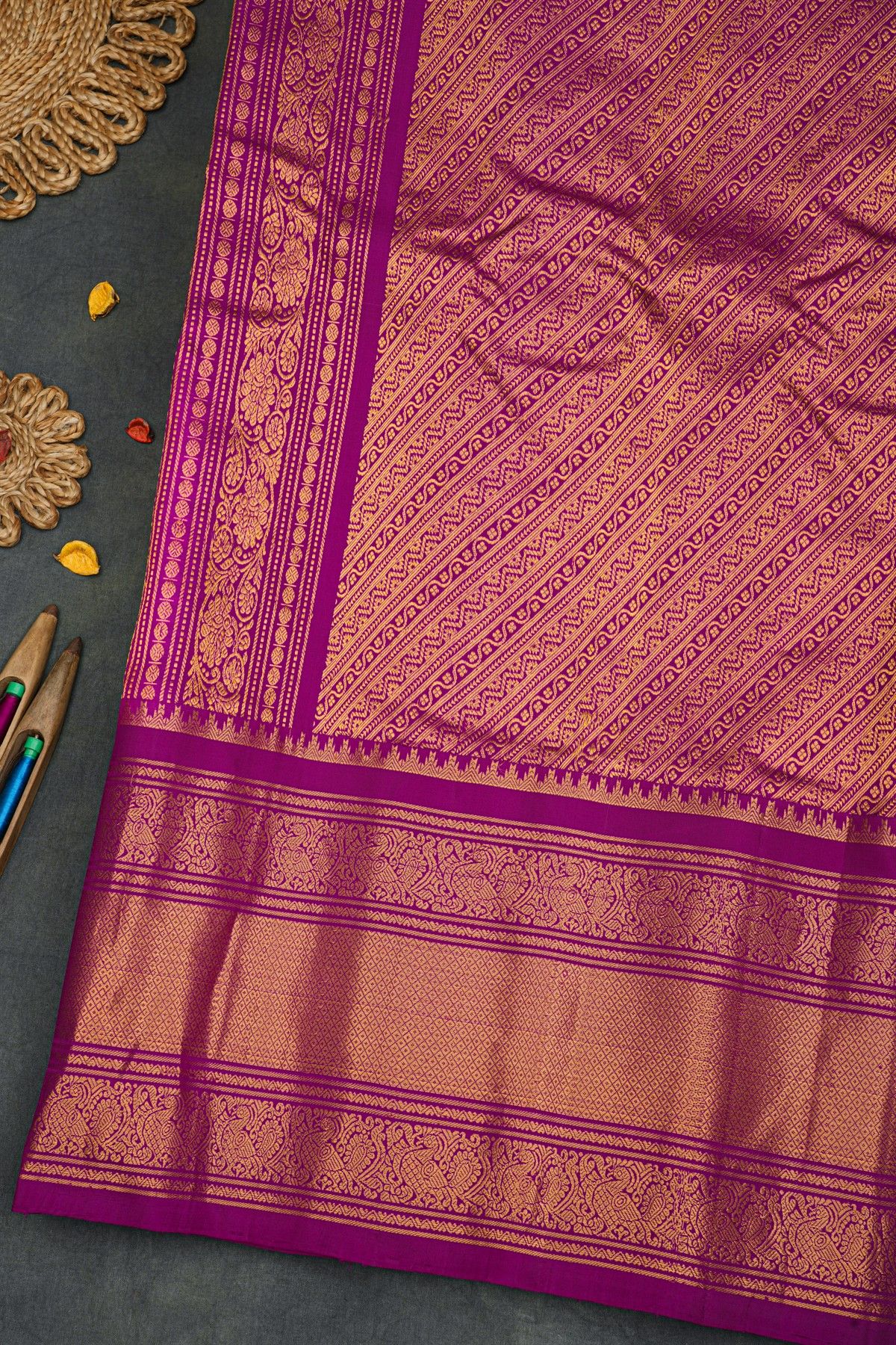 Gadwal Silk Purple Saree