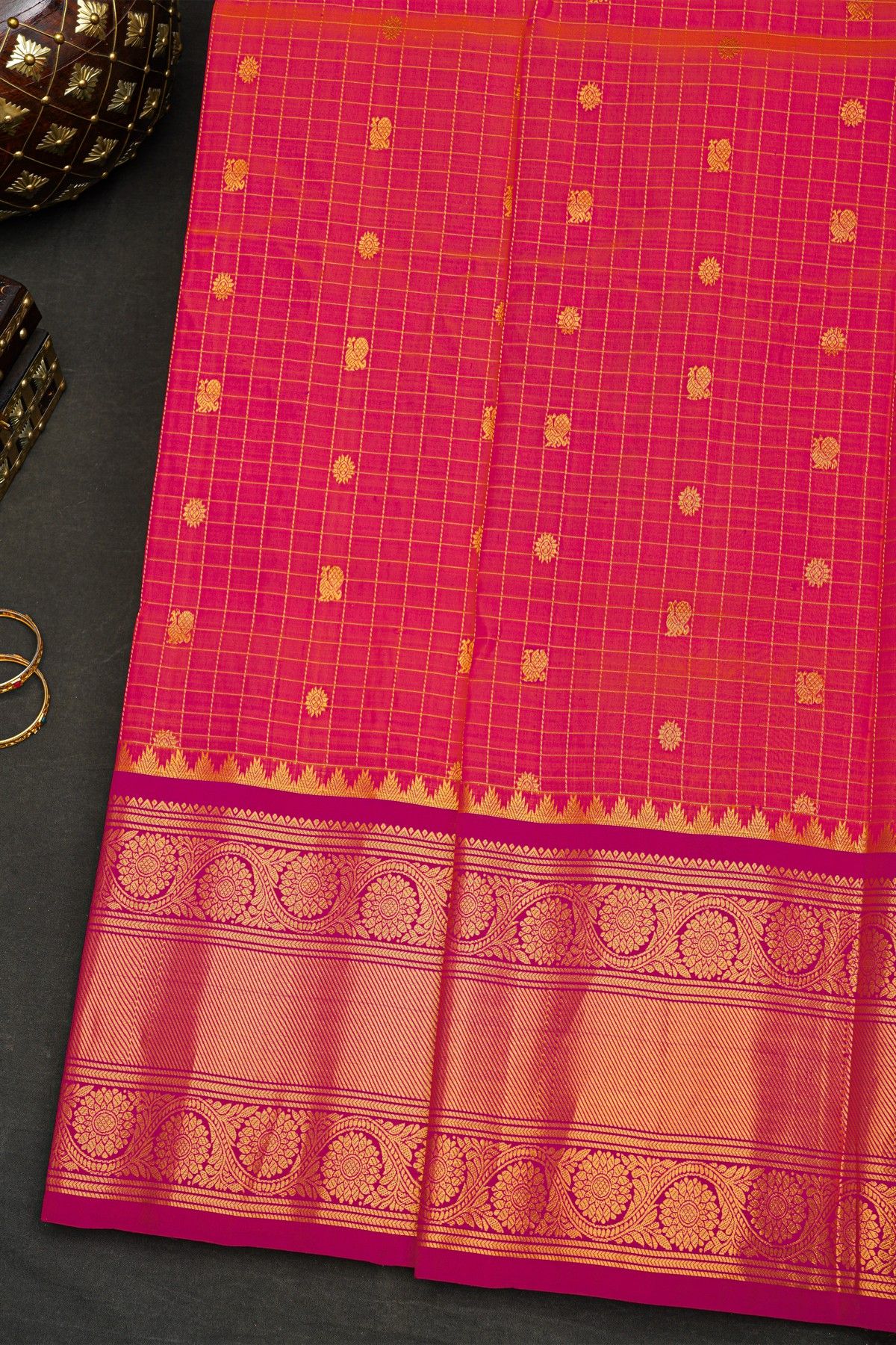 Gadwal Silk Pink Saree
