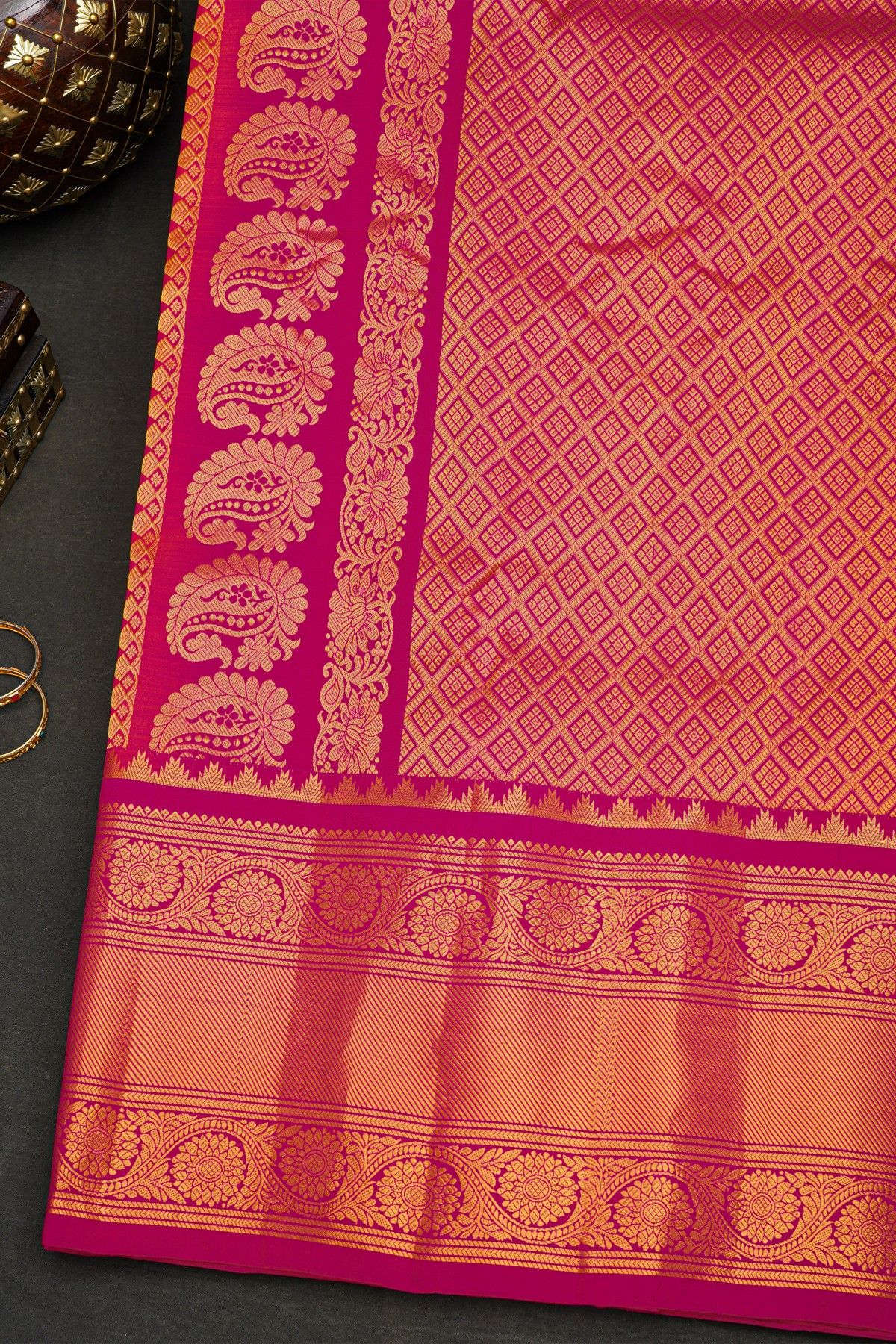 Gadwal Silk Pink Saree