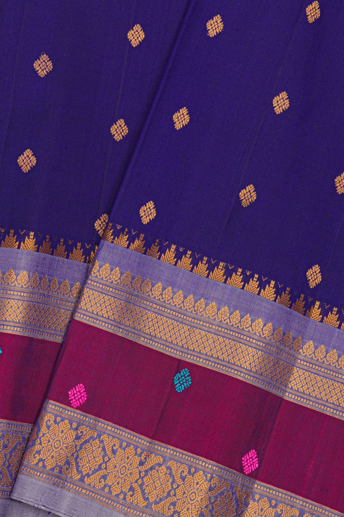 Gadwal Silk Navy Blue Saree