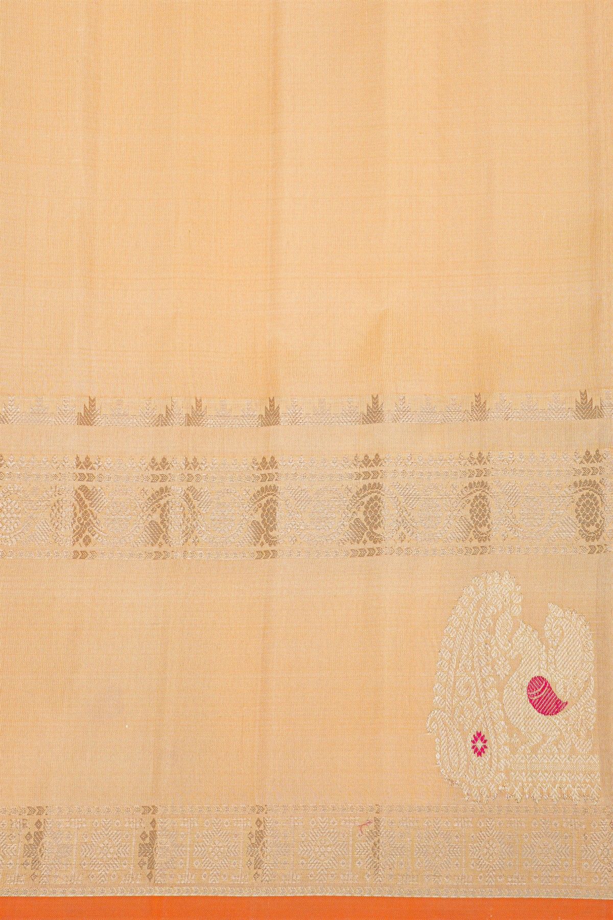 Gadwal Silk Peach Saree