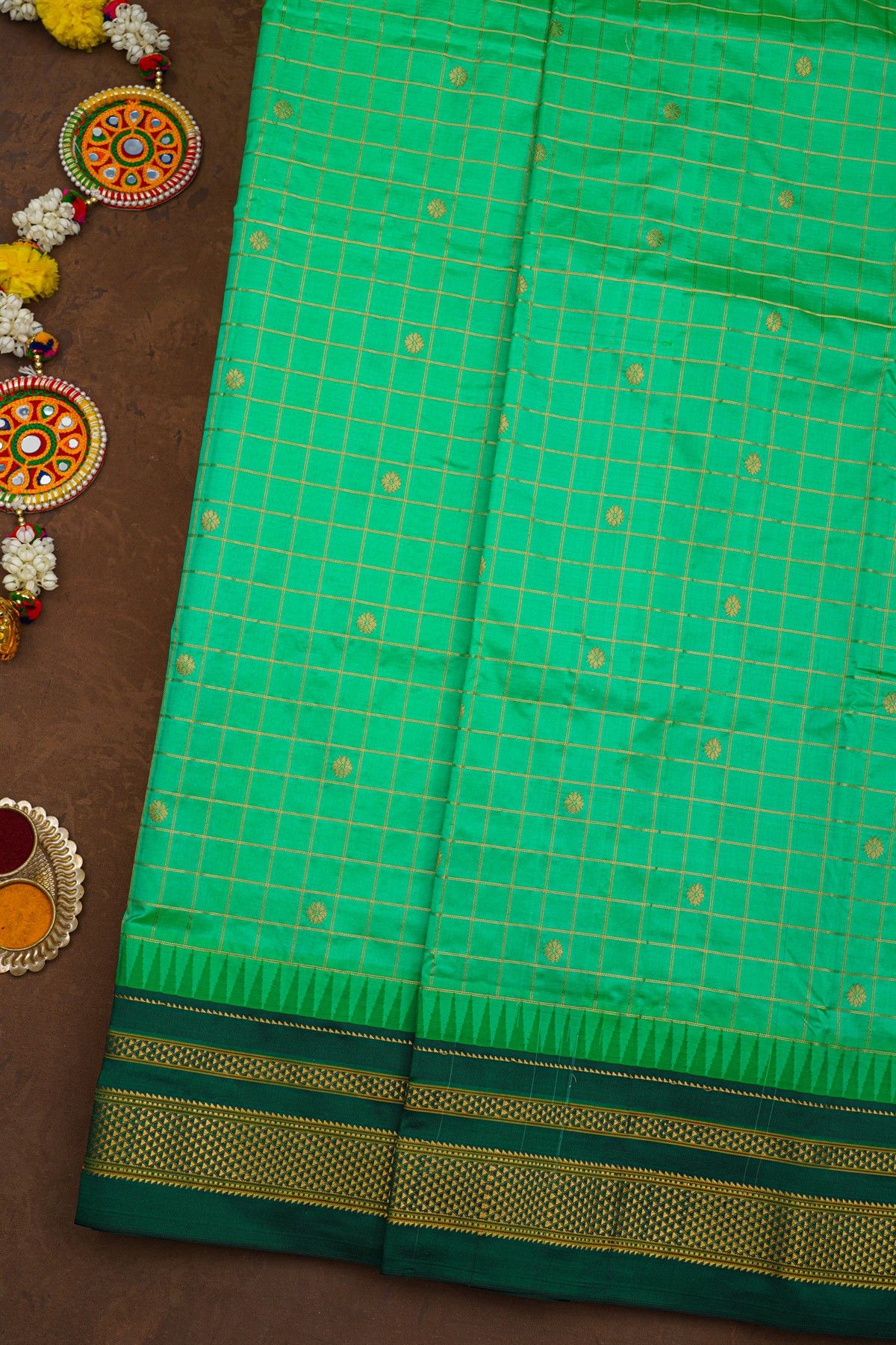 Narayanpet Silk Sea Green Saree