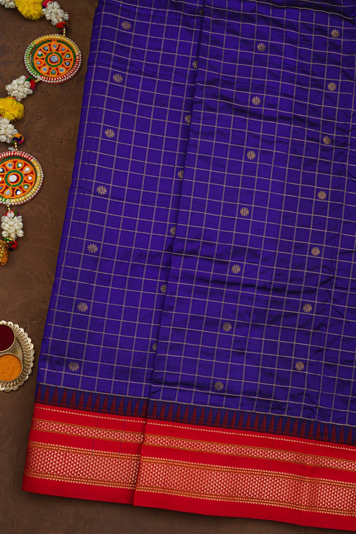 Narayanpet Silk Navy Blue Saree