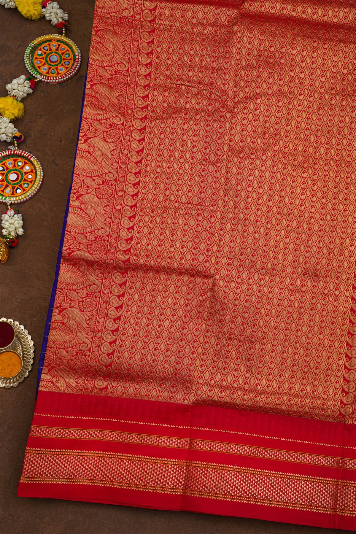 Narayanpet Silk Navy Blue Saree