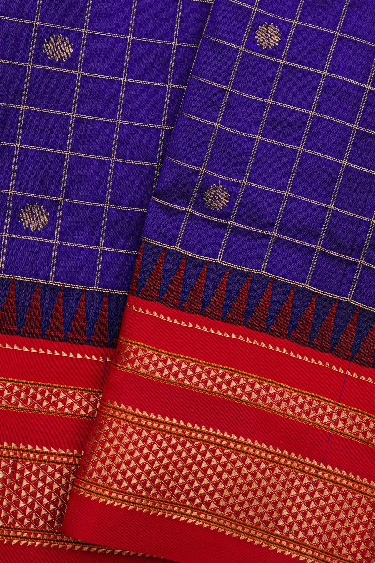 Narayanpet Silk Navy Blue Saree