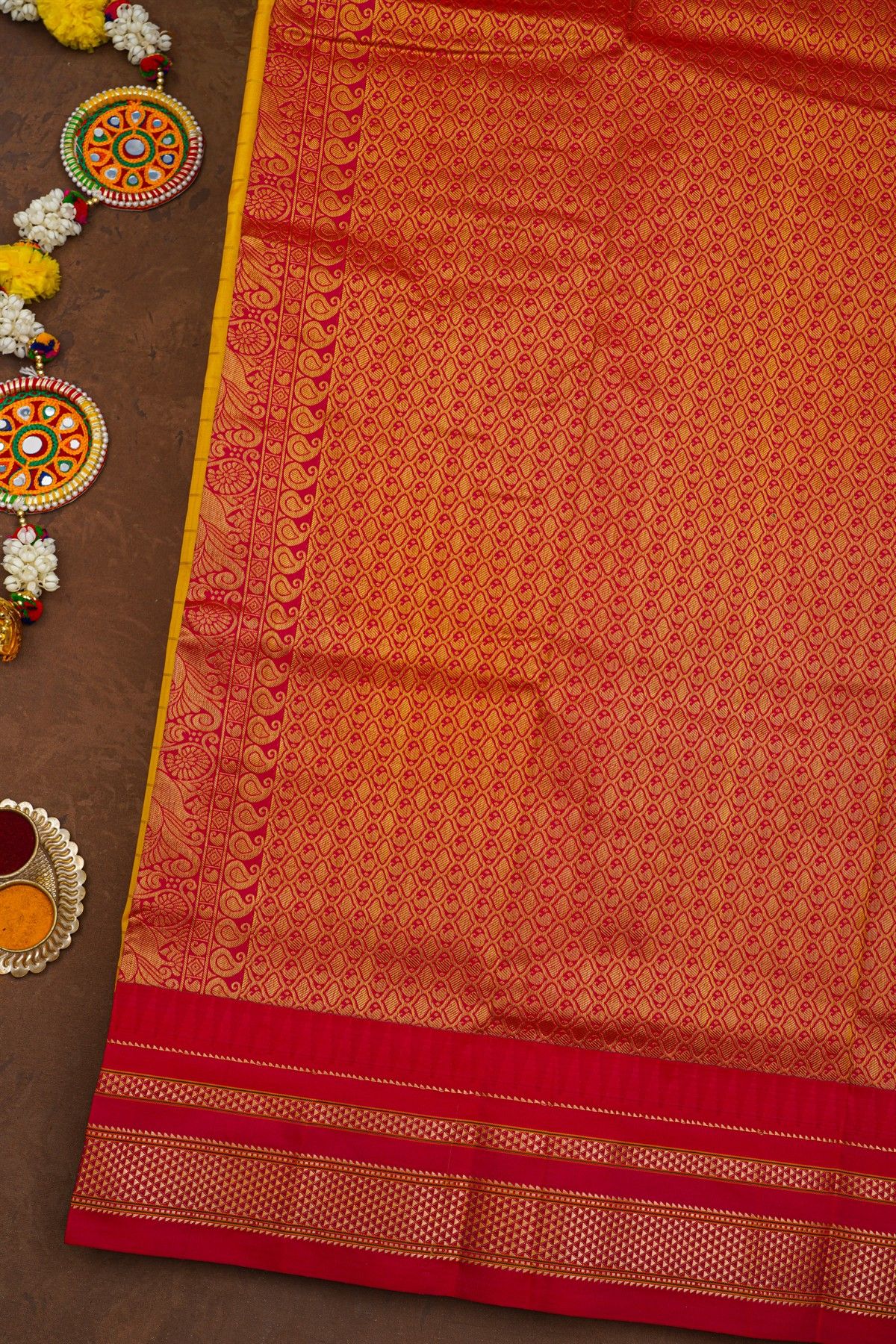Narayanpet Silk Yellow Saree