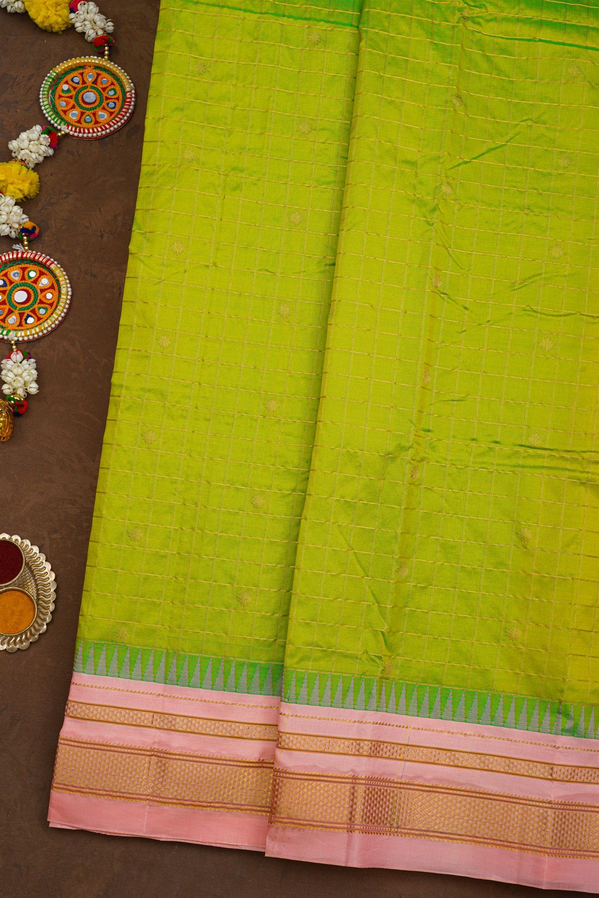 Narayanpet Silk Parrot Green Saree