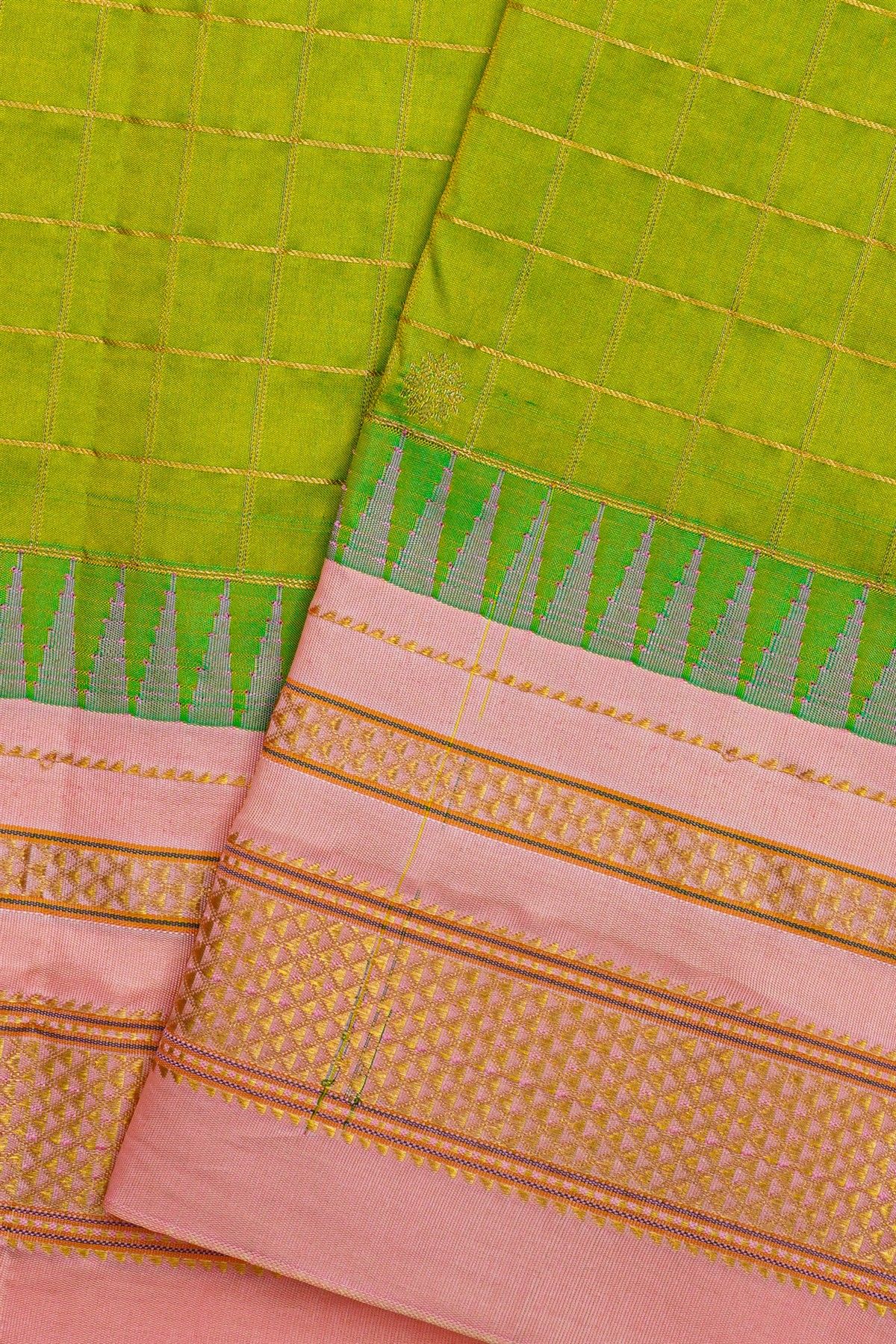Narayanpet Silk Parrot Green Saree