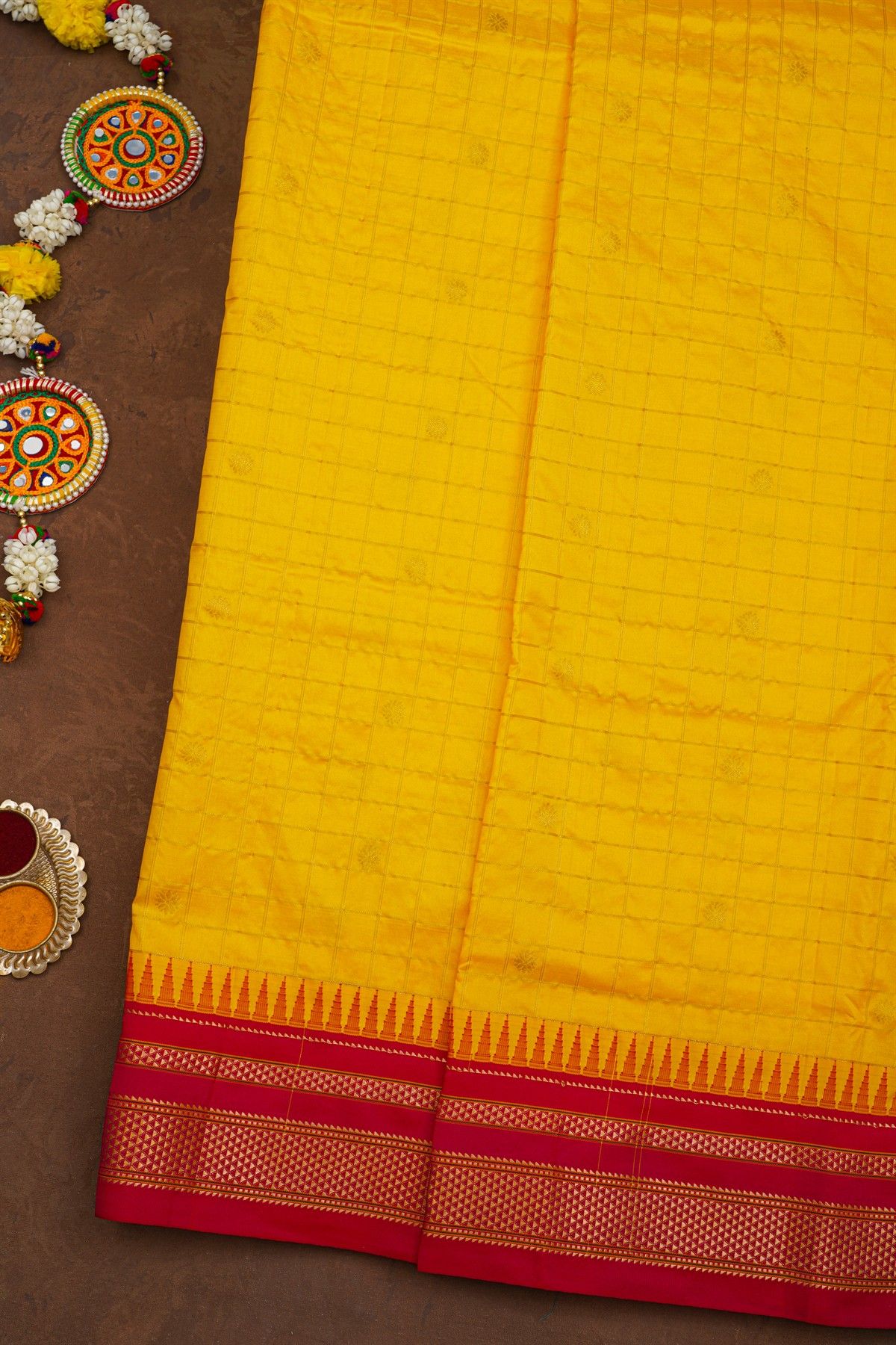 Narayanpet Silk Yellow Saree