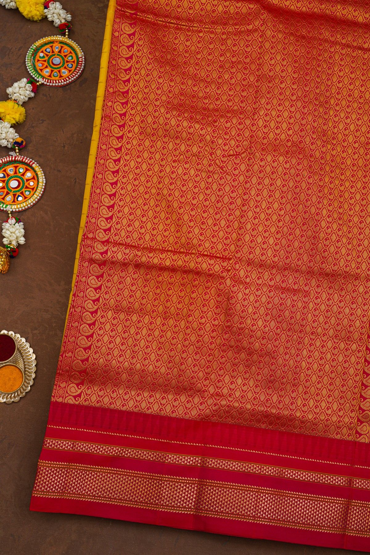 Narayanpet Silk Yellow Saree