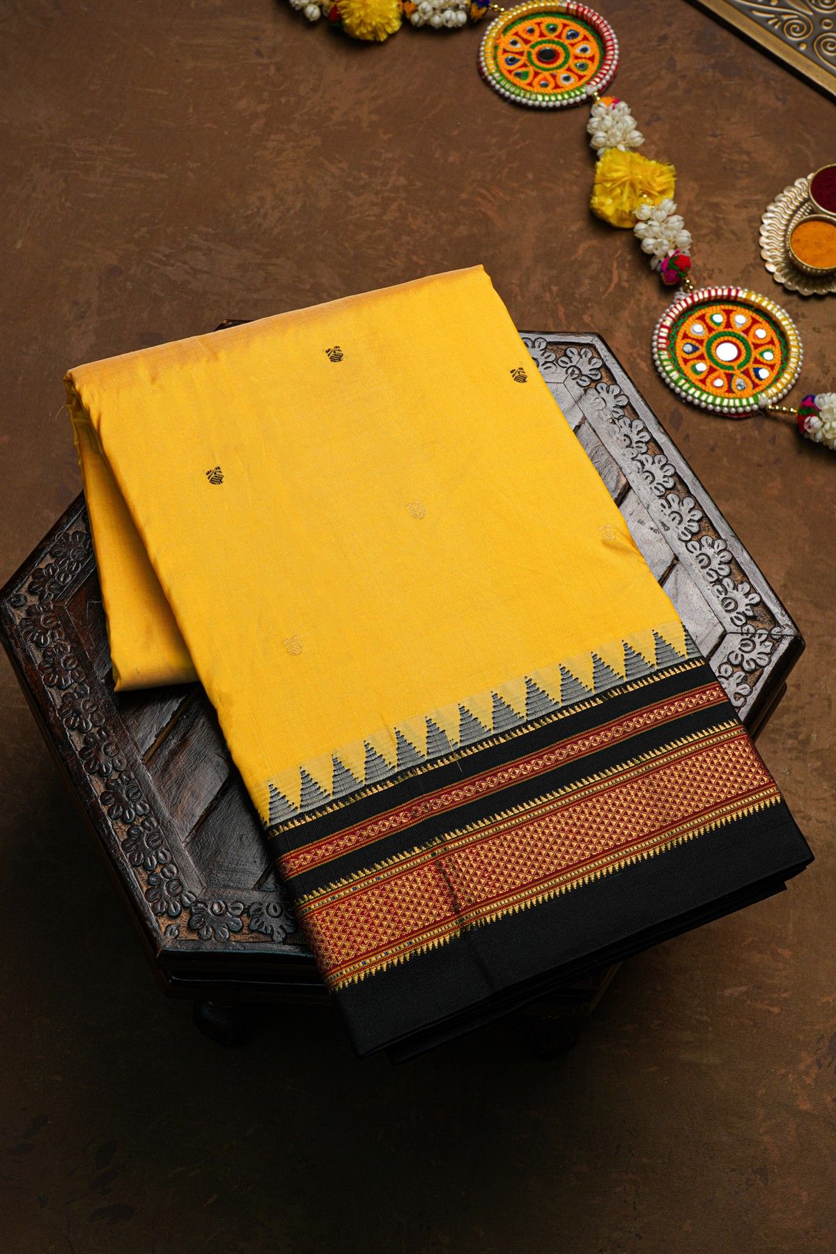 Narayanpet Silk Yellow Saree