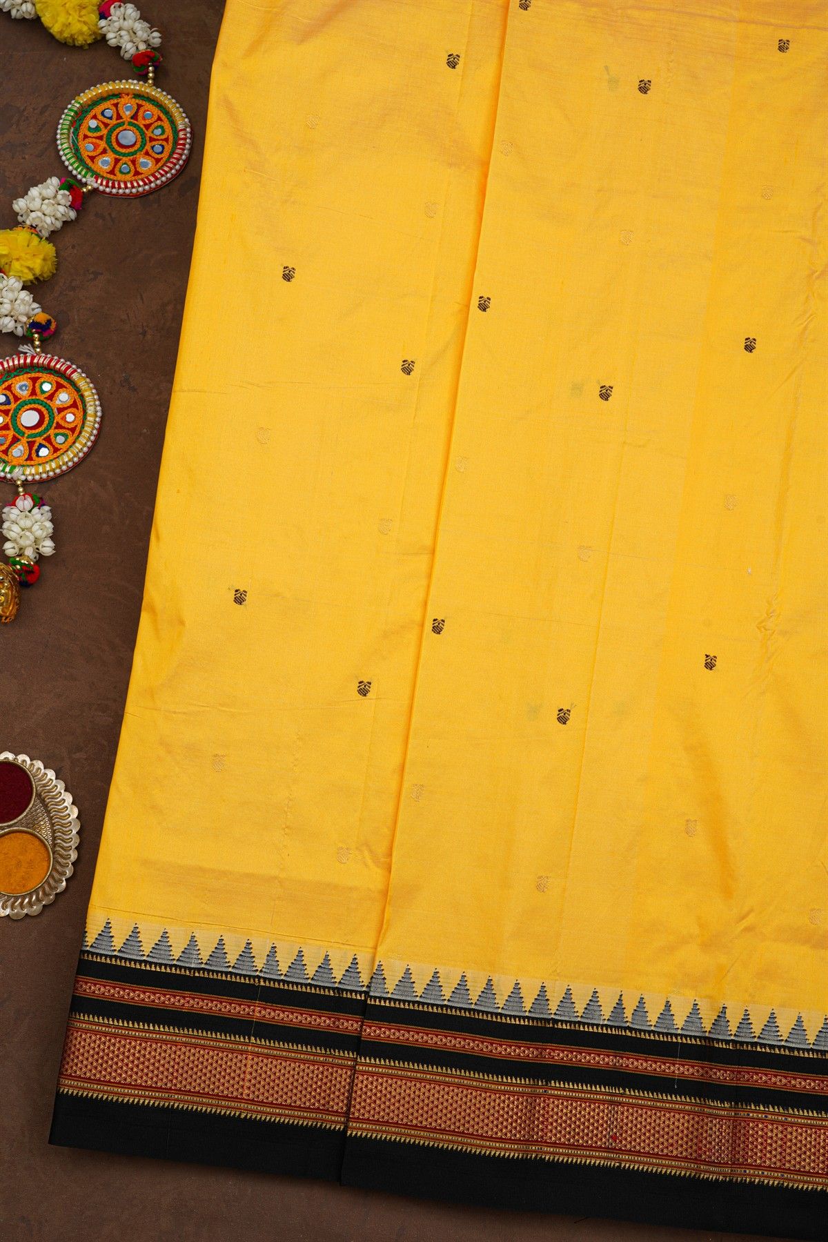 Narayanpet Silk Yellow Saree