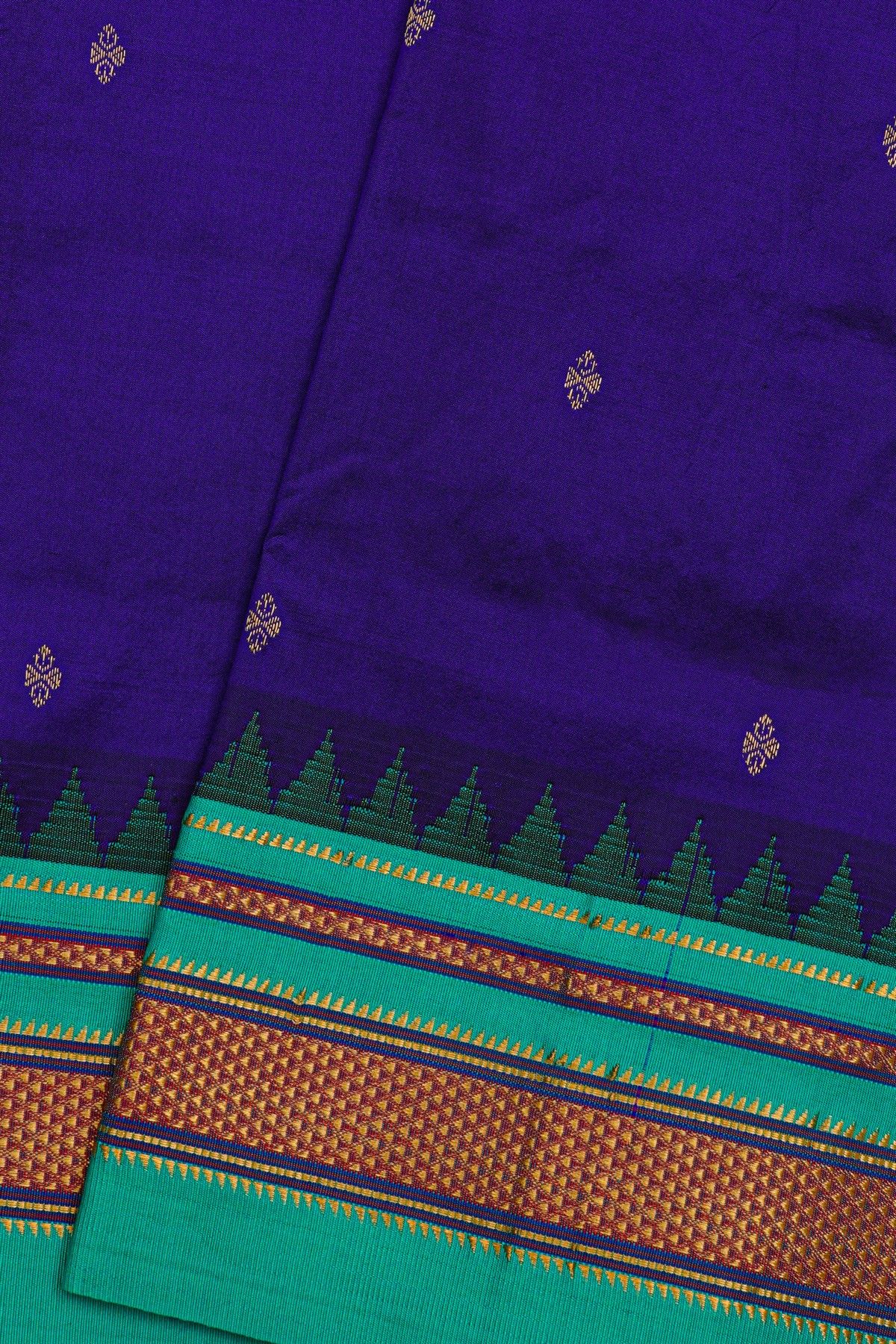 Narayanpet Silk Navy Blue Saree