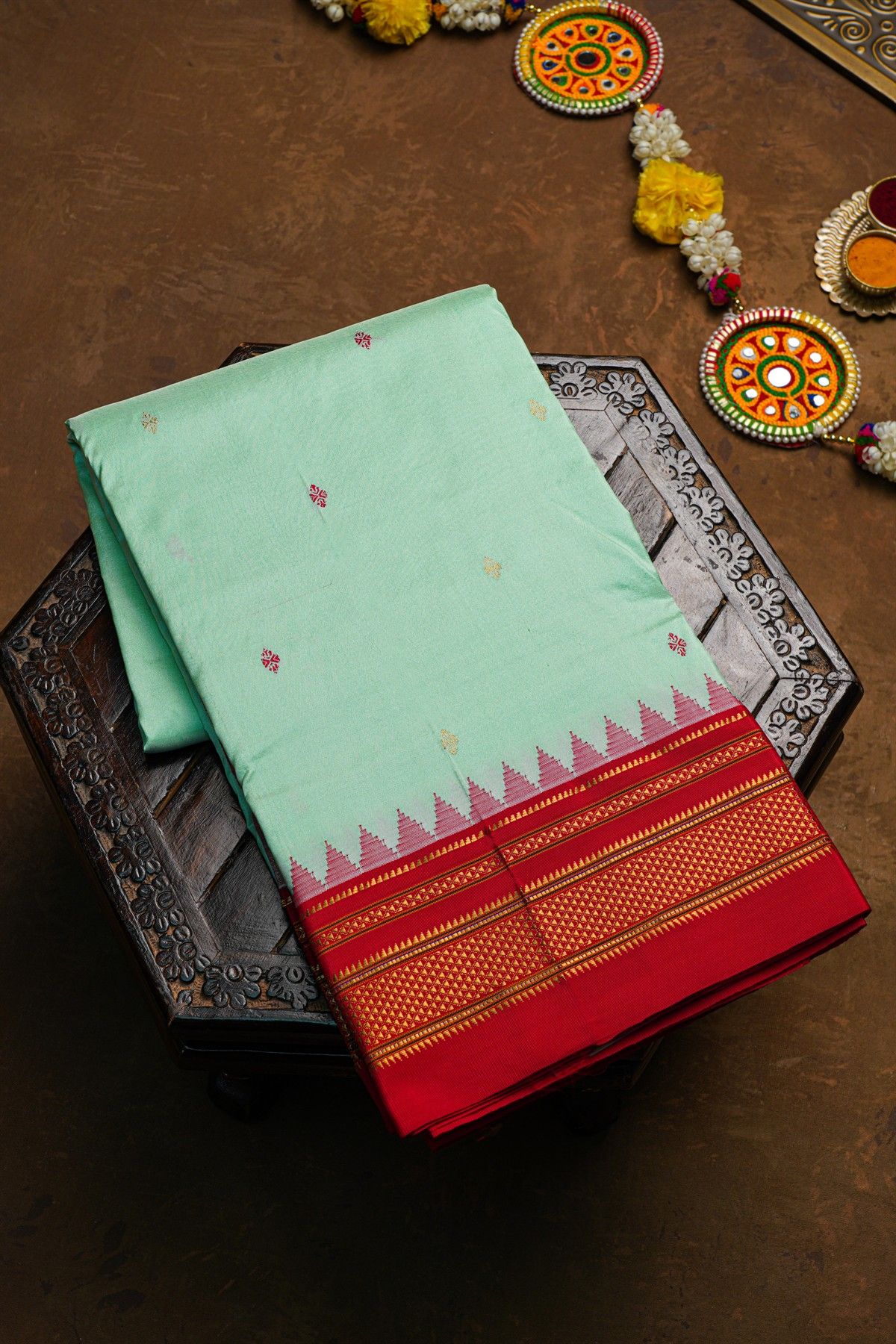Narayanpet Silk Light Blue Saree