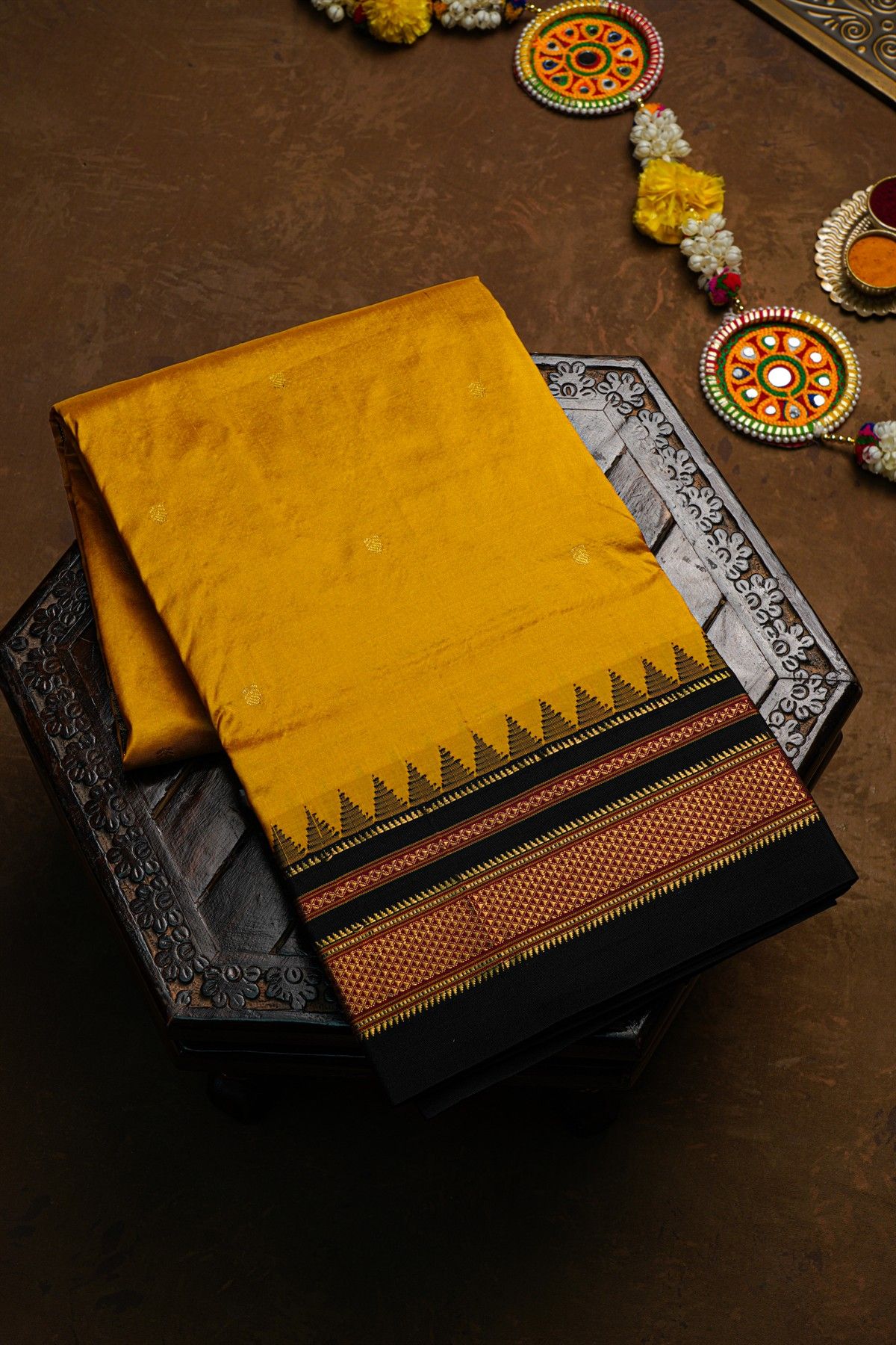 Narayanpet Silk Mustard Saree