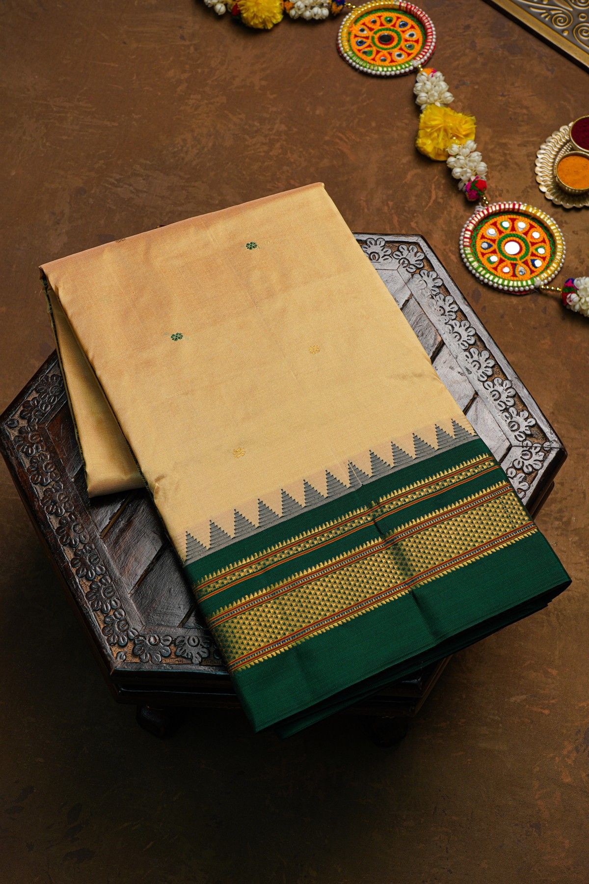 Narayanpet Silk Cream Saree
