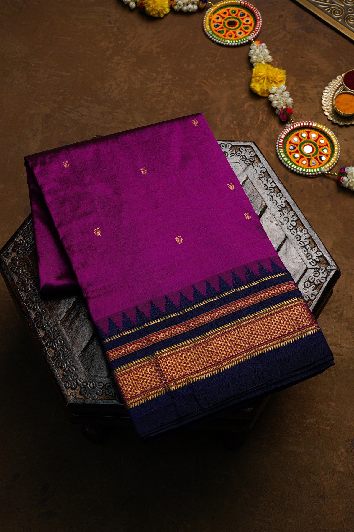 Narayanpet Silk Purple Saree