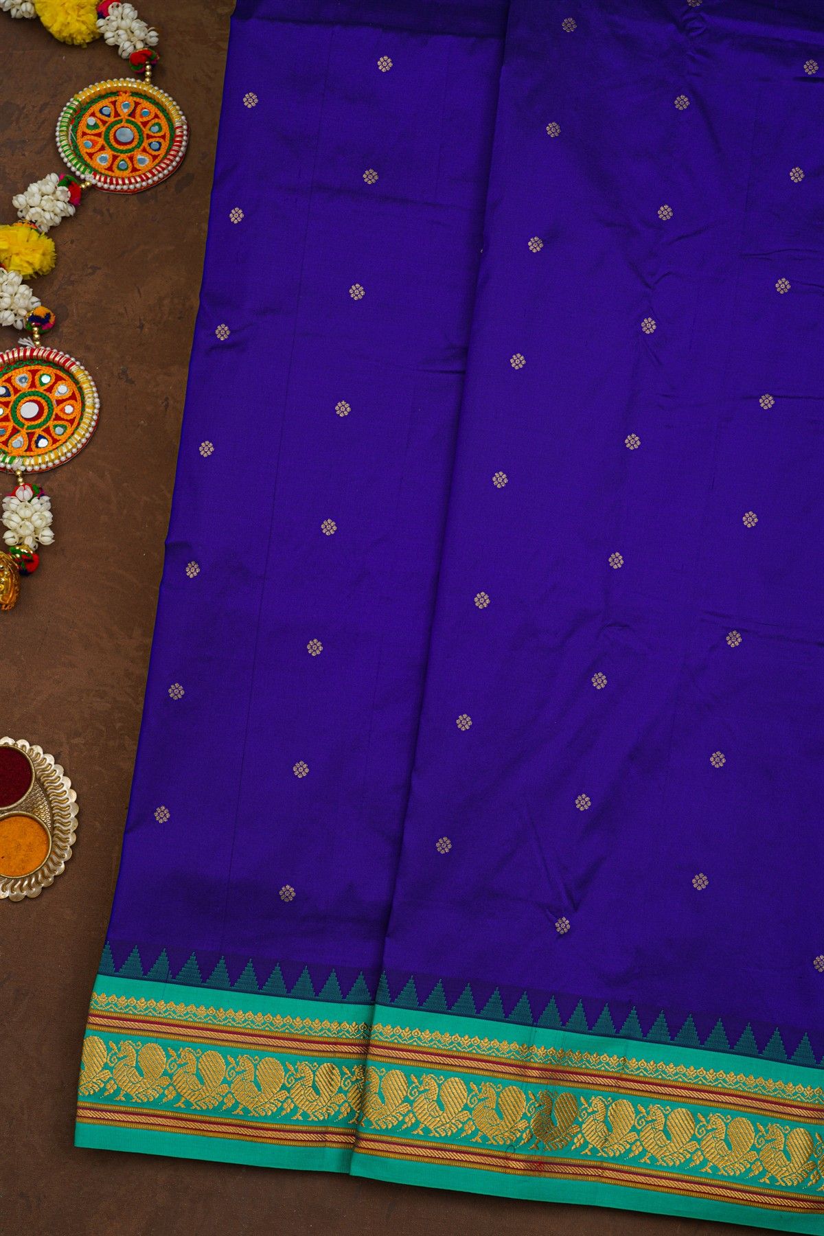 Narayanpet Silk Navy Blue Saree