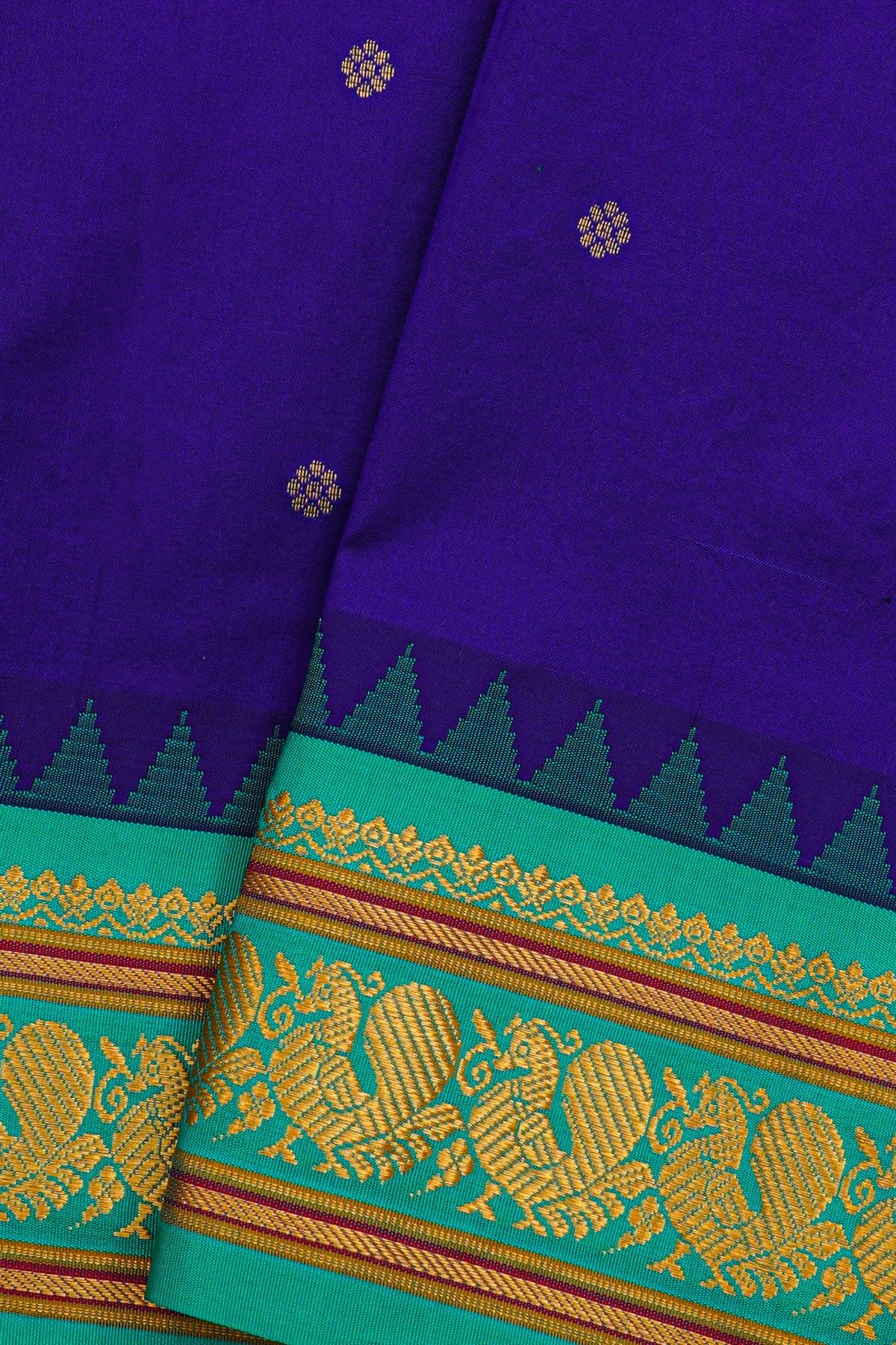 Narayanpet Silk Navy Blue Saree