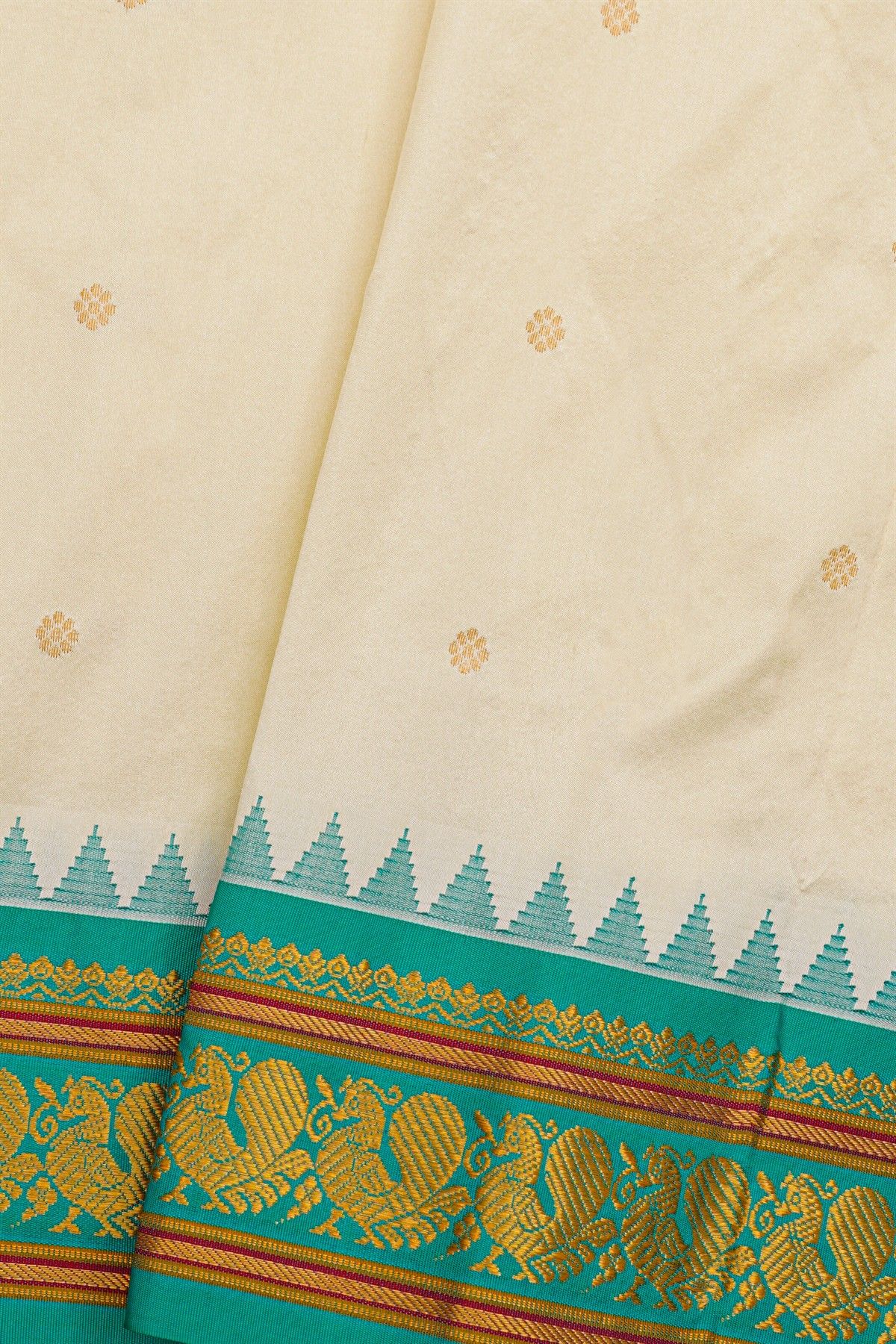 Narayanpet Silk Off White Saree