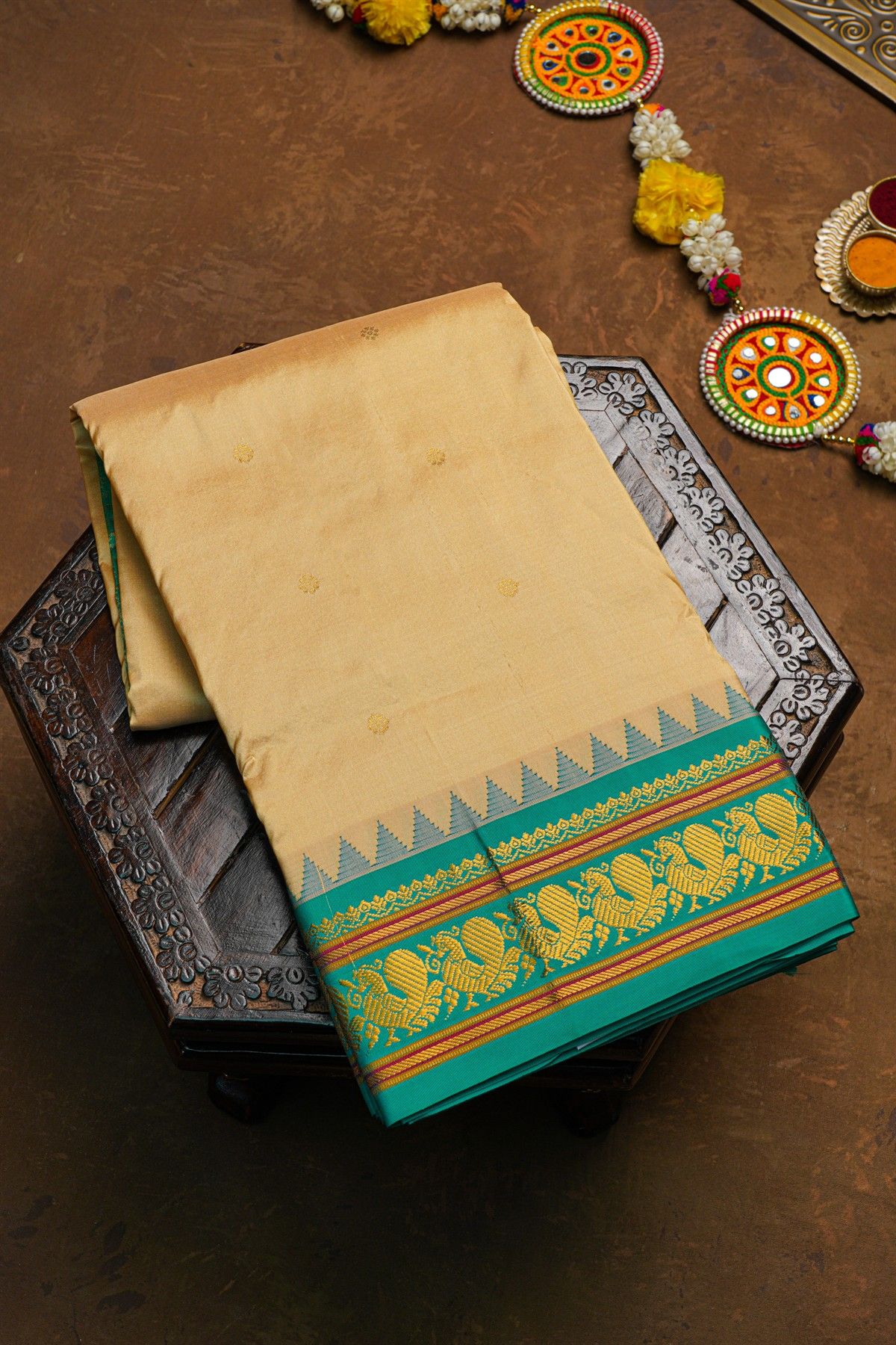 Narayanpet Silk Cream Saree