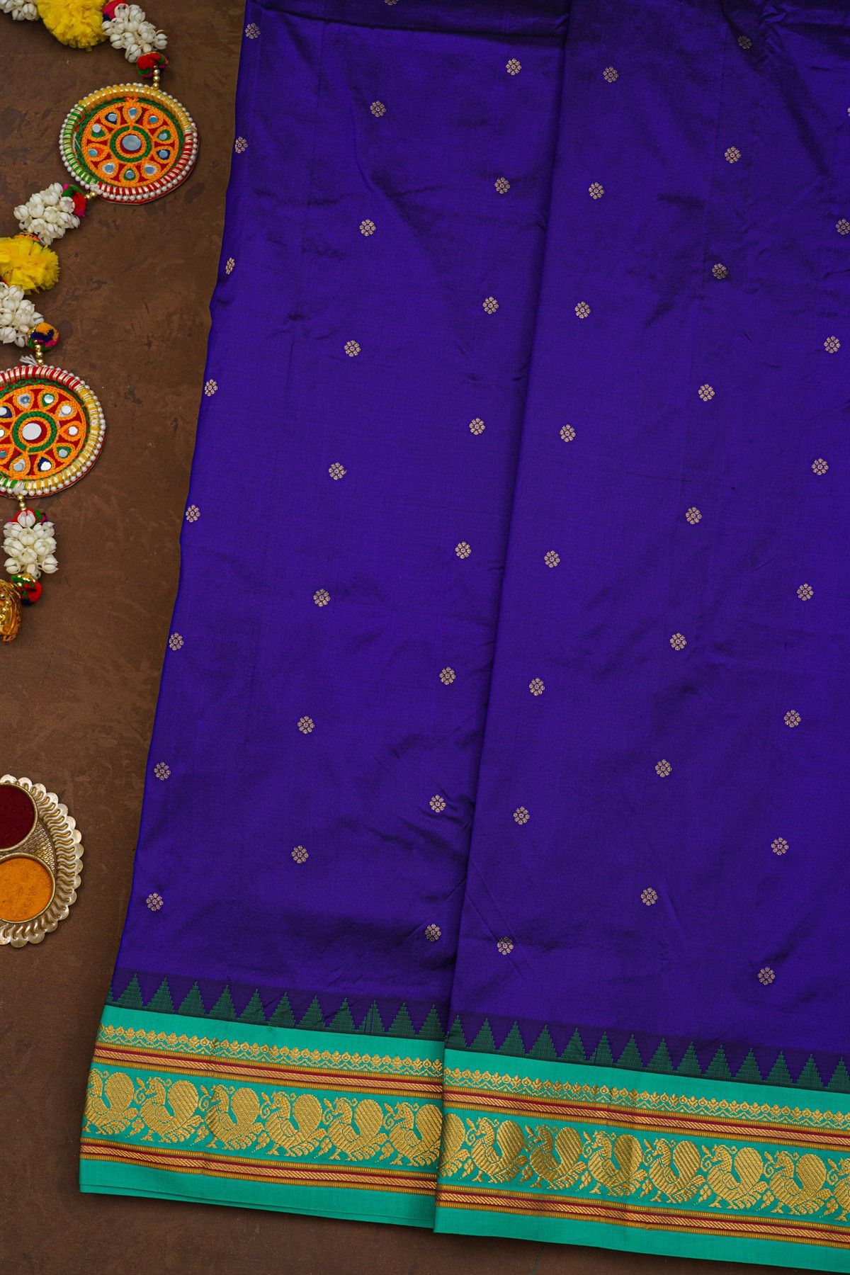 Narayanpet Silk Navy Blue Saree