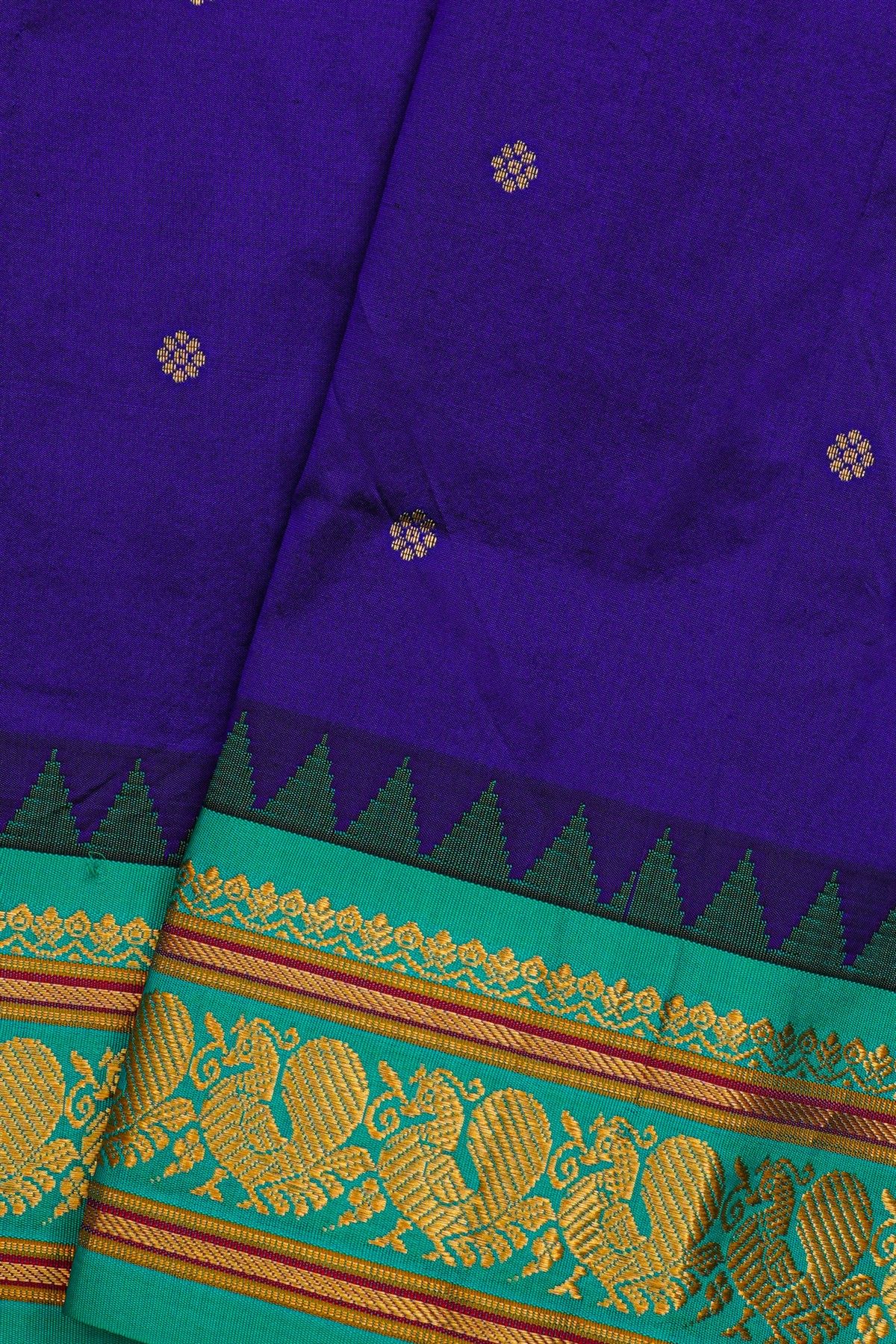 Narayanpet Silk Navy Blue Saree