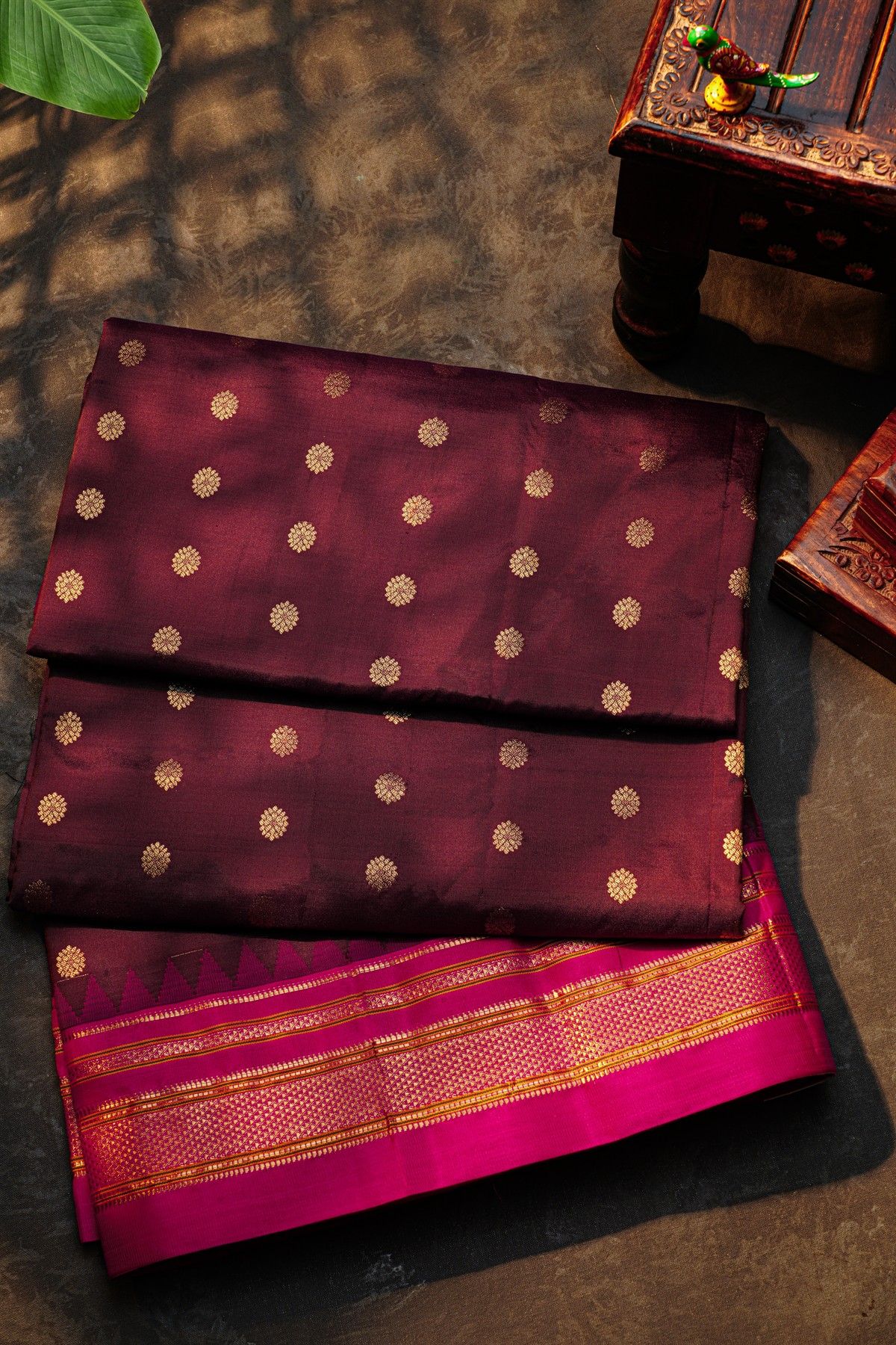 Narayanpet Silk Maroon Saree